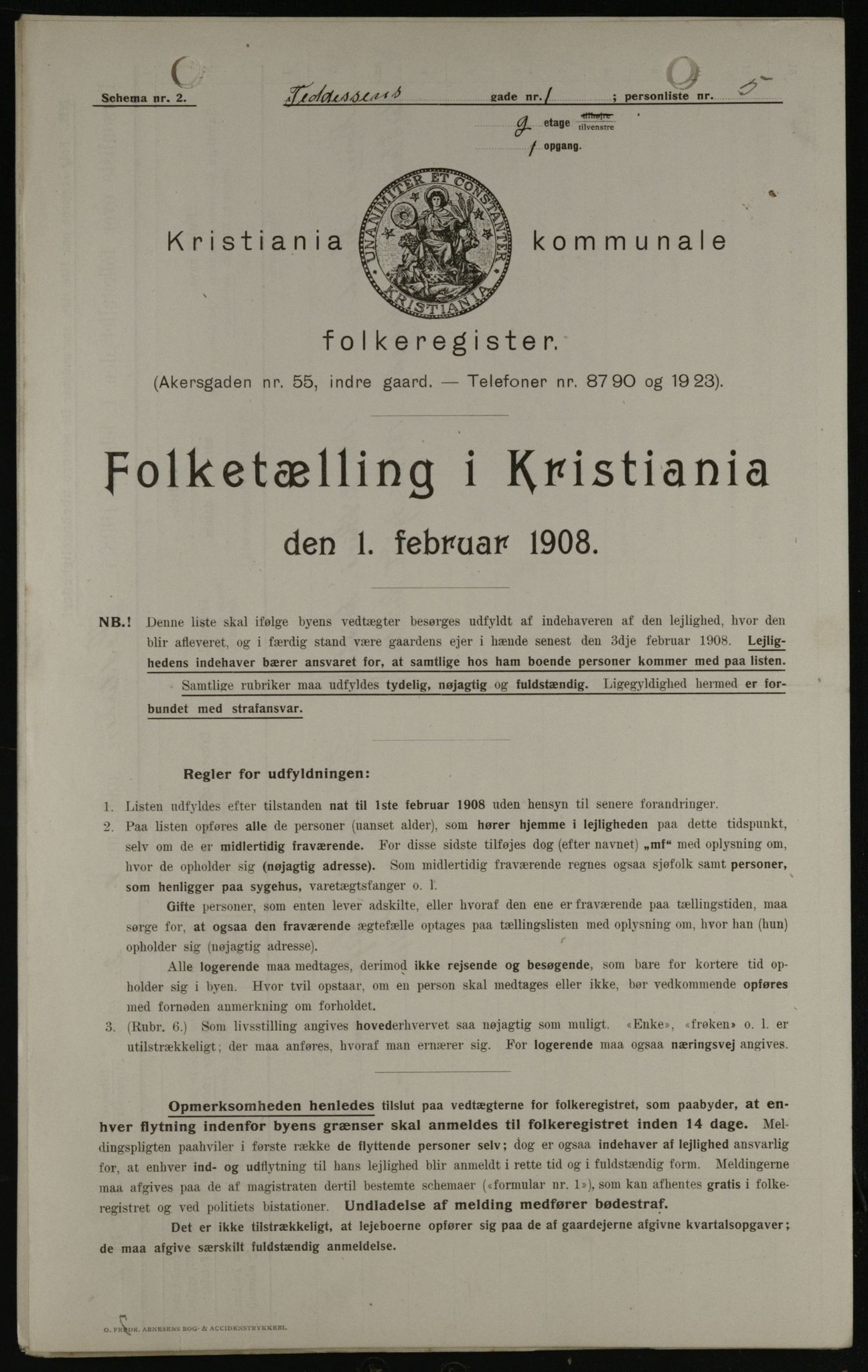 OBA, Municipal Census 1908 for Kristiania, 1908, p. 21812