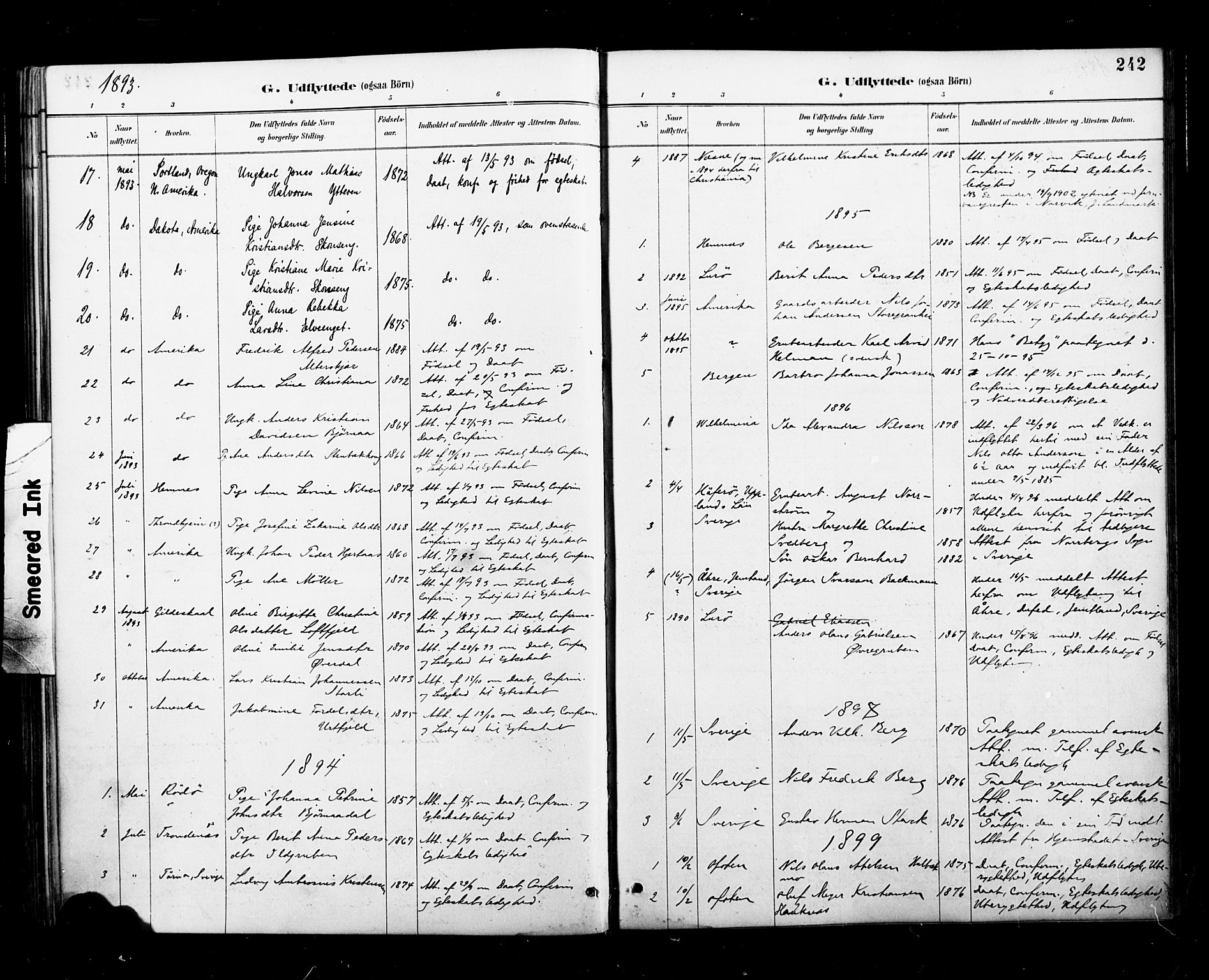Ministerialprotokoller, klokkerbøker og fødselsregistre - Nordland, SAT/A-1459/827/L0401: Parish register (official) no. 827A13, 1887-1905, p. 242