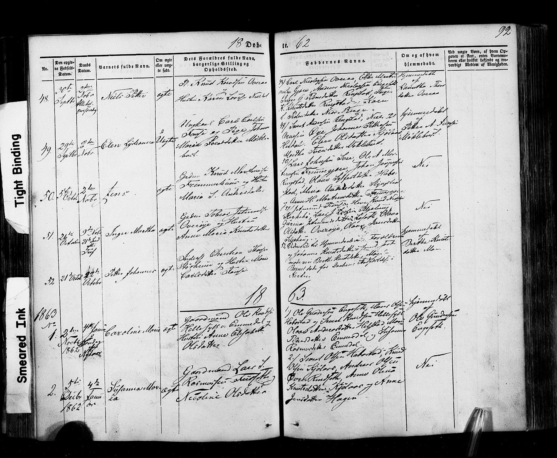 Ministerialprotokoller, klokkerbøker og fødselsregistre - Møre og Romsdal, AV/SAT-A-1454/520/L0275: Parish register (official) no. 520A05, 1844-1881, p. 92