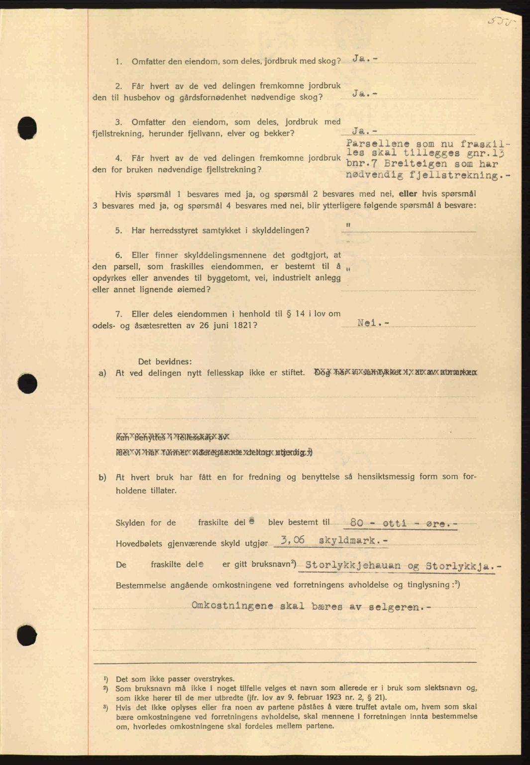 Nordmøre sorenskriveri, AV/SAT-A-4132/1/2/2Ca: Mortgage book no. A87, 1939-1940, Diary no: : 3229/1939