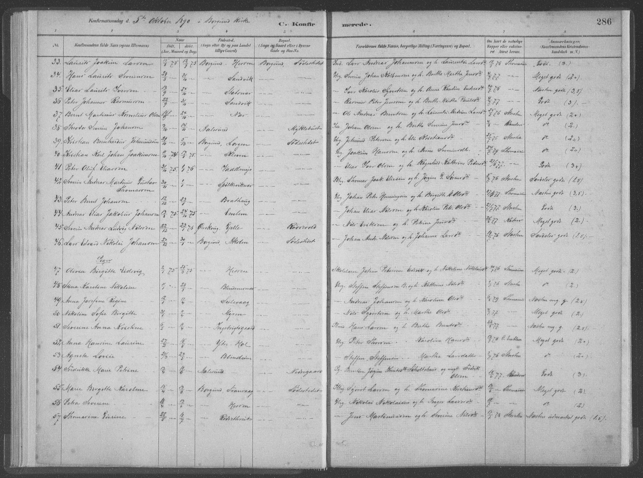 Ministerialprotokoller, klokkerbøker og fødselsregistre - Møre og Romsdal, AV/SAT-A-1454/528/L0402: Parish register (official) no. 528A12II, 1880-1903, p. 286