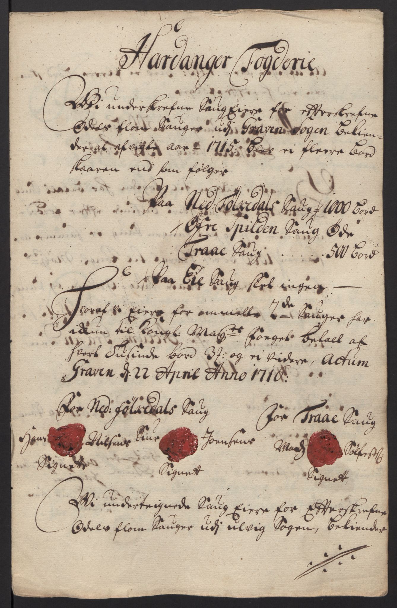 Rentekammeret inntil 1814, Reviderte regnskaper, Fogderegnskap, AV/RA-EA-4092/R48/L2991: Fogderegnskap Sunnhordland og Hardanger, 1715, p. 215