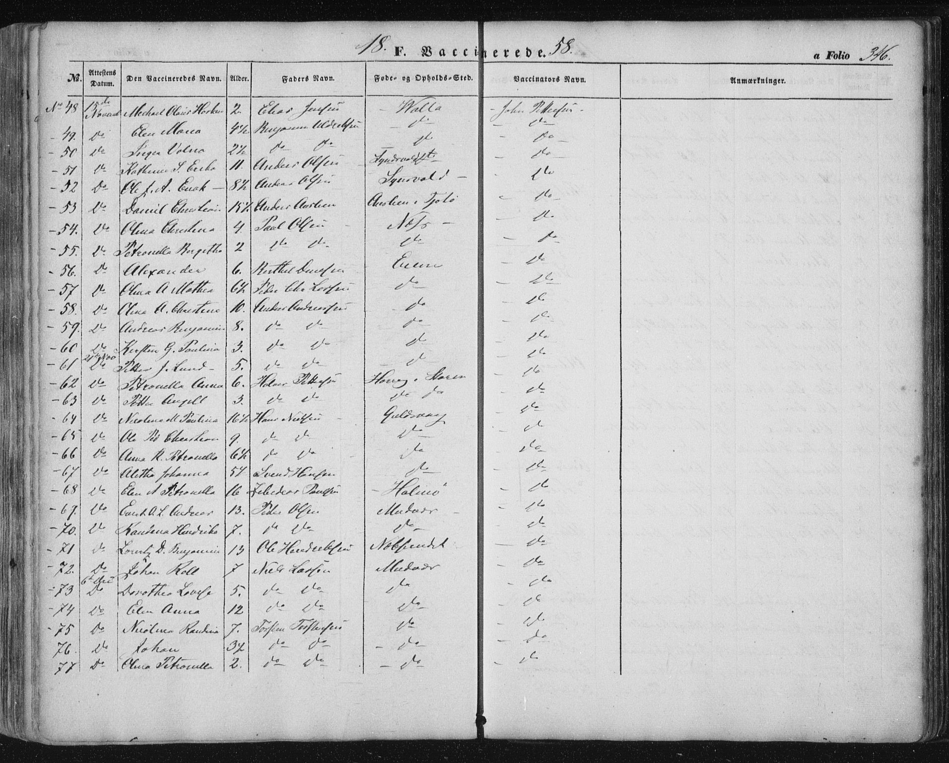 Ministerialprotokoller, klokkerbøker og fødselsregistre - Nordland, AV/SAT-A-1459/816/L0240: Parish register (official) no. 816A06, 1846-1870, p. 346