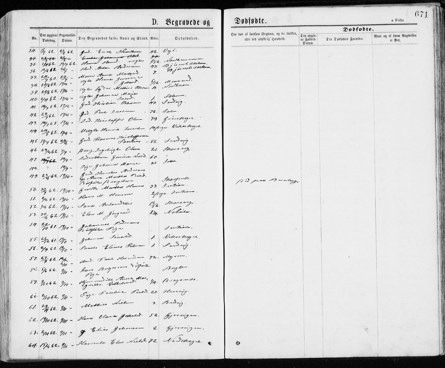 Ministerialprotokoller, klokkerbøker og fødselsregistre - Sør-Trøndelag, SAT/A-1456/640/L0576: Parish register (official) no. 640A01, 1846-1876, p. 671