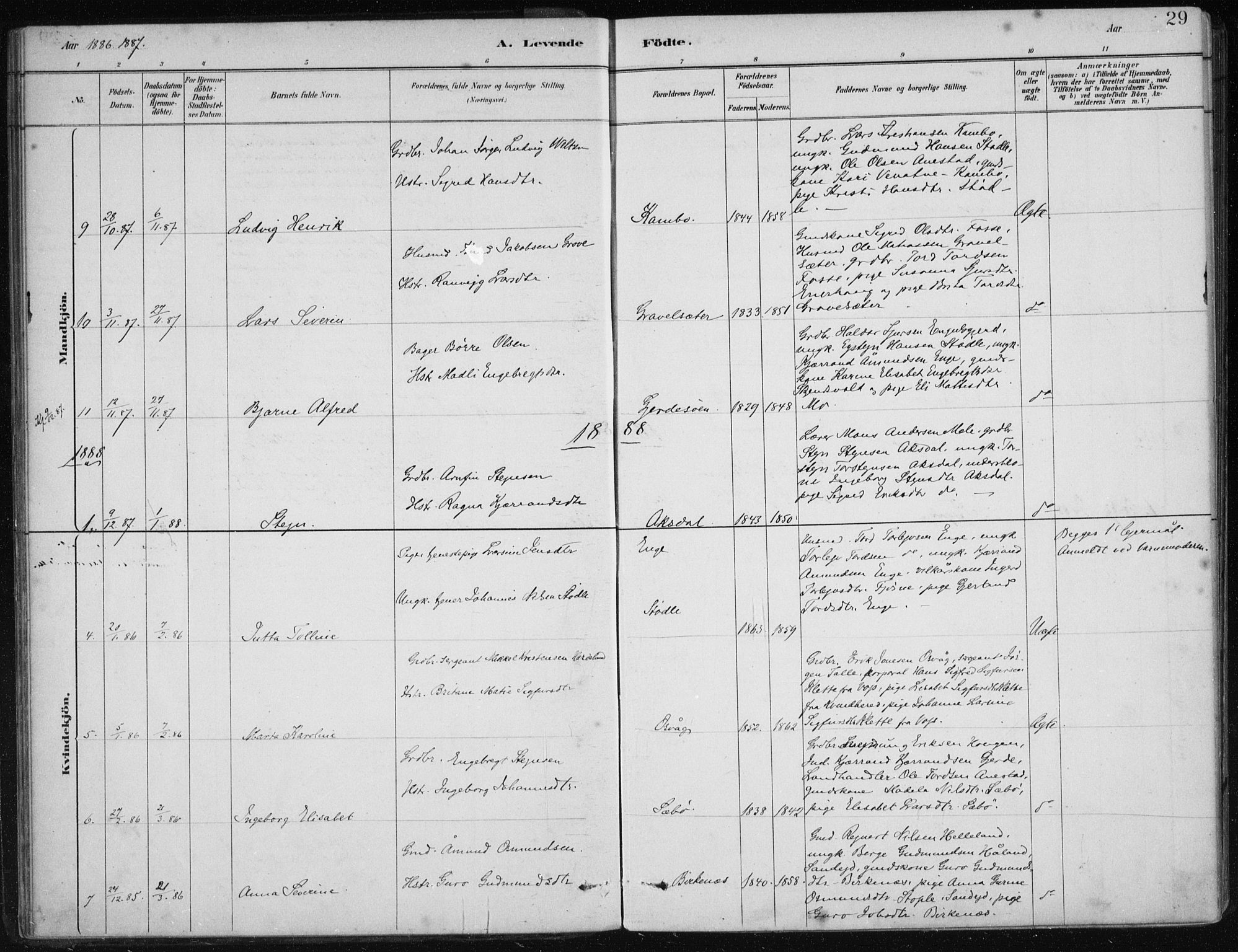 Etne sokneprestembete, AV/SAB-A-75001/H/Haa: Parish register (official) no. C  1, 1879-1919, p. 29