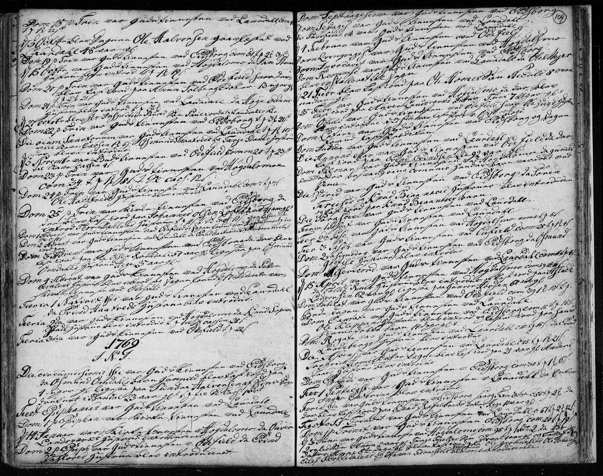Lårdal kirkebøker, AV/SAKO-A-284/F/Fa/L0003: Parish register (official) no. I 3, 1754-1790, p. 109