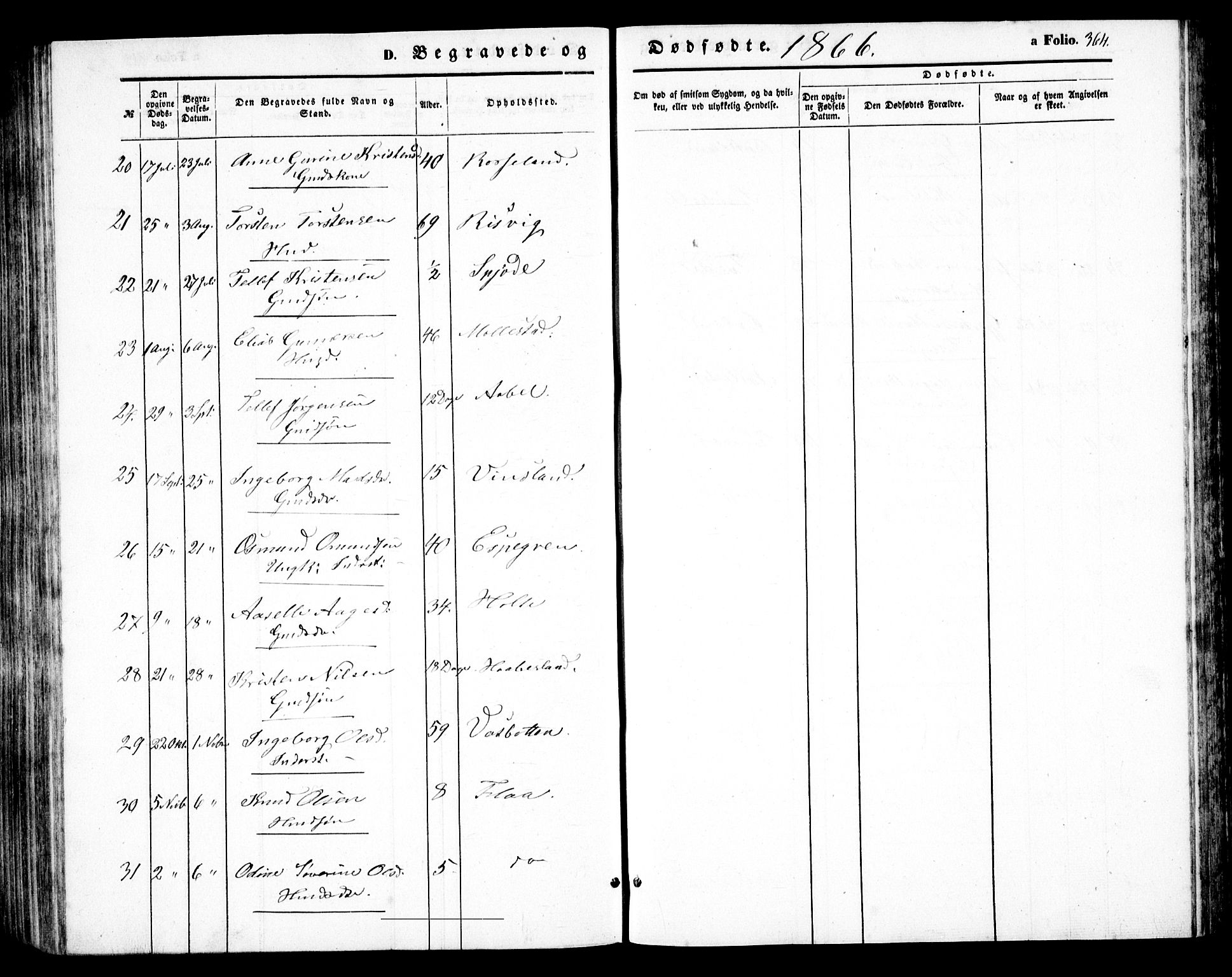 Birkenes sokneprestkontor, AV/SAK-1111-0004/F/Fb/L0002: Parish register (copy) no. B 2, 1849-1876, p. 364