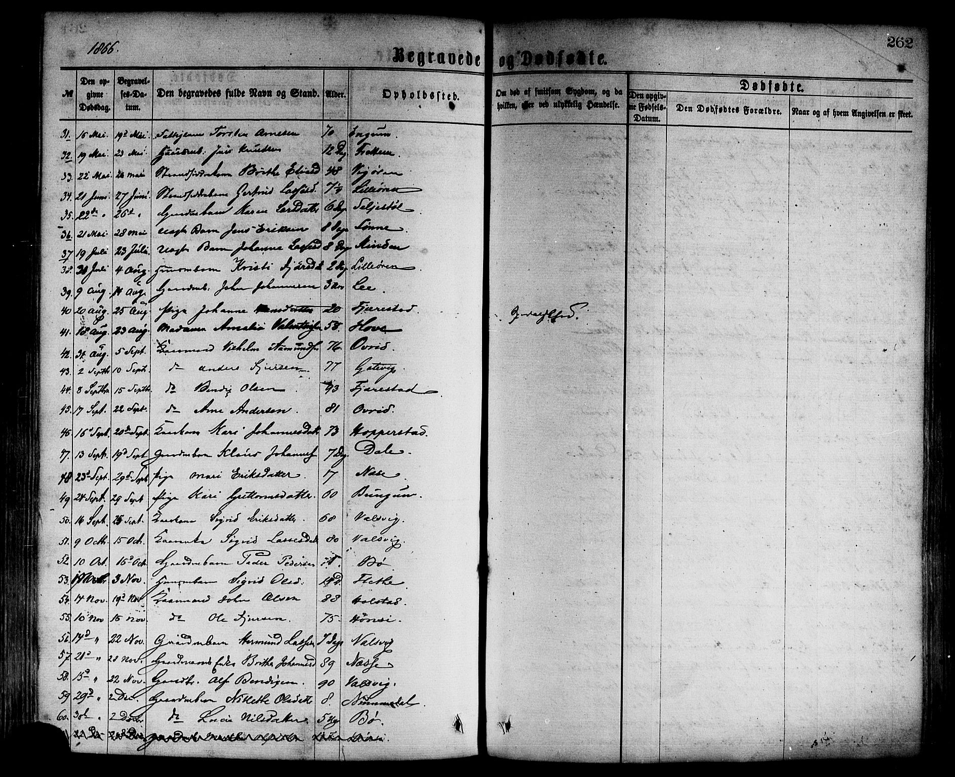 Vik sokneprestembete, AV/SAB-A-81501/H/Haa/Haaa/L0009: Parish register (official) no. A 9, 1866-1877, p. 262