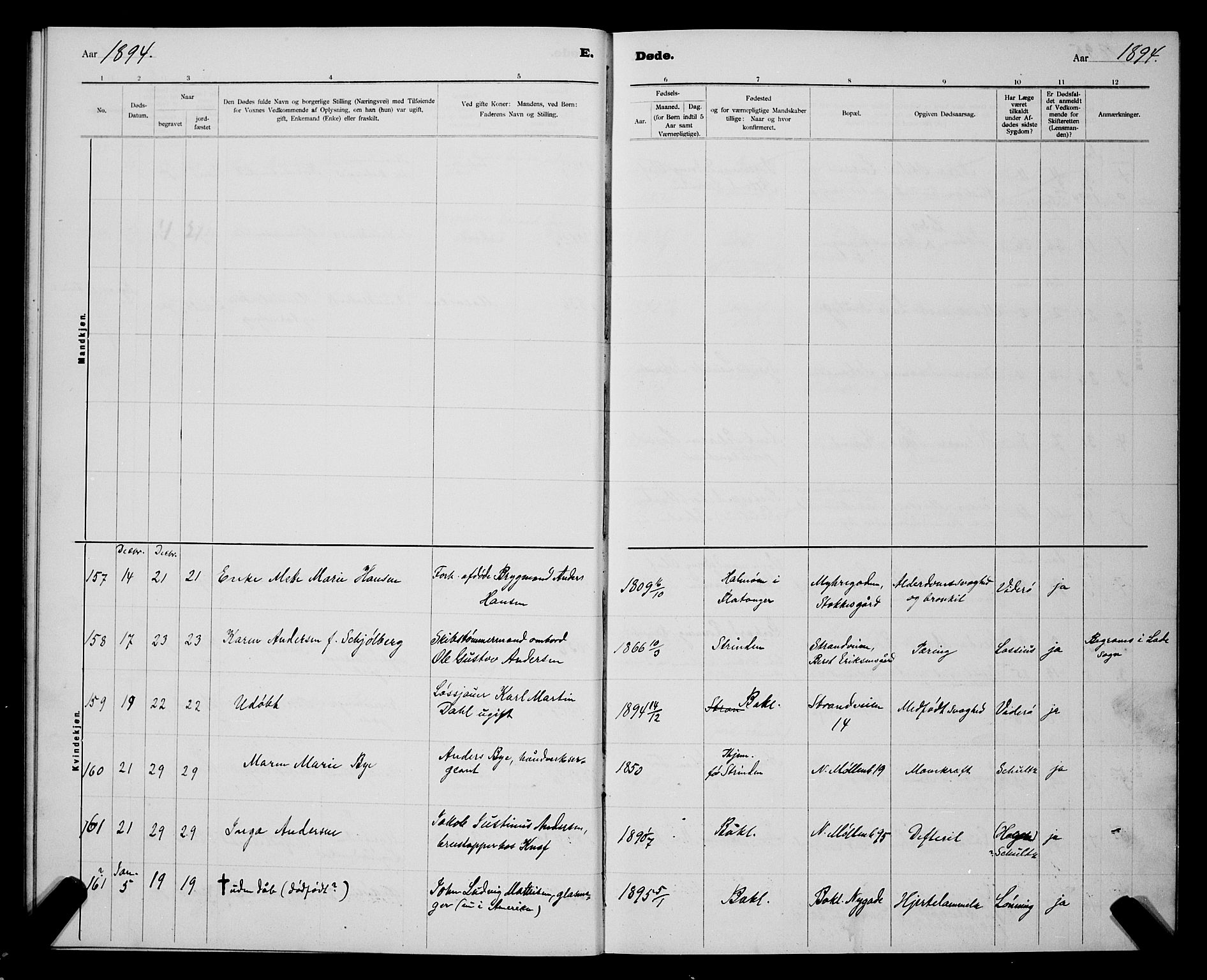 Ministerialprotokoller, klokkerbøker og fødselsregistre - Sør-Trøndelag, AV/SAT-A-1456/604/L0224: Parish register (copy) no. 604C07, 1894-1898