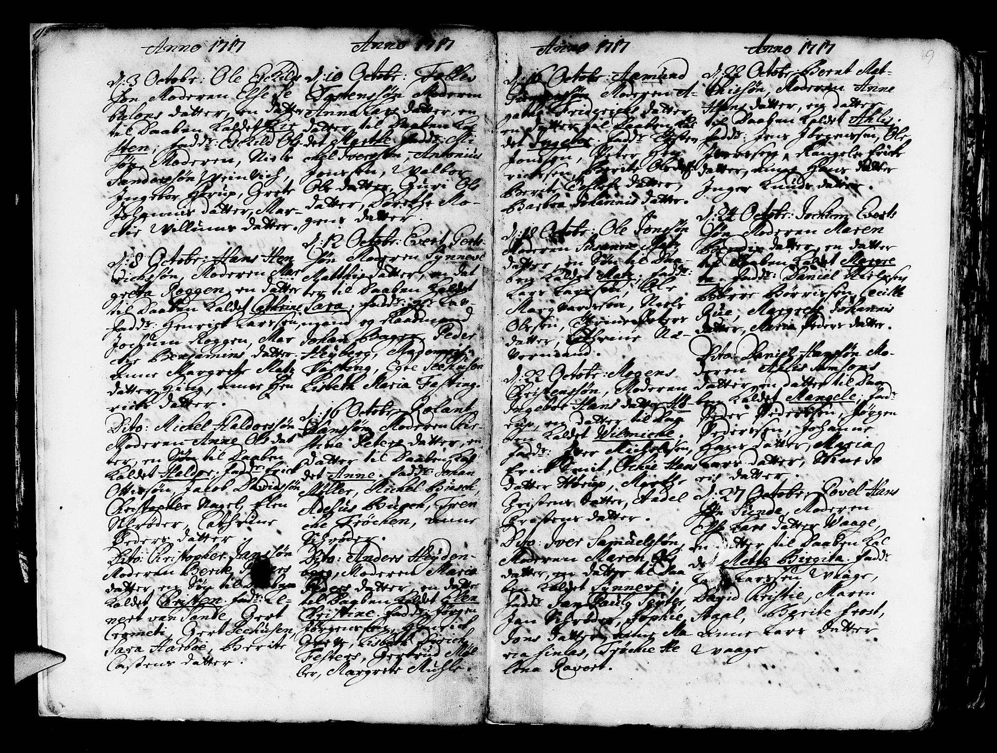 Nykirken Sokneprestembete, AV/SAB-A-77101/H/Haa/L0003: Parish register (official) no. A 3, 1717-1764, p. 9