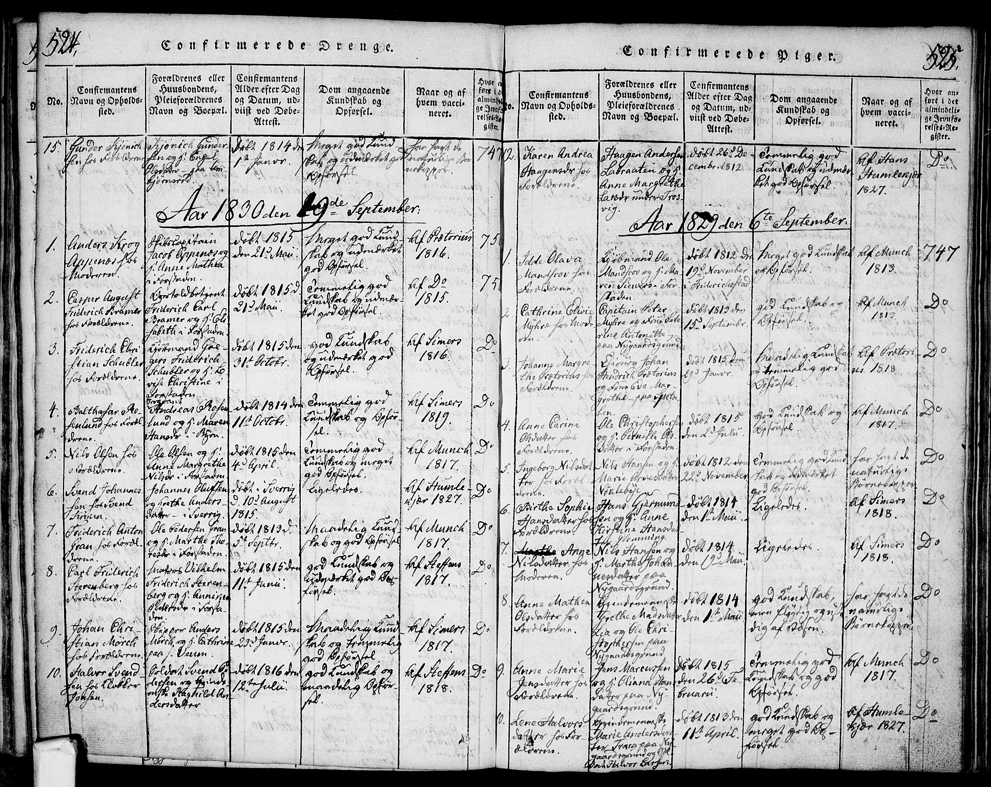 Glemmen prestekontor Kirkebøker, SAO/A-10908/F/Fa/L0004: Parish register (official) no. 4, 1816-1838, p. 524-525