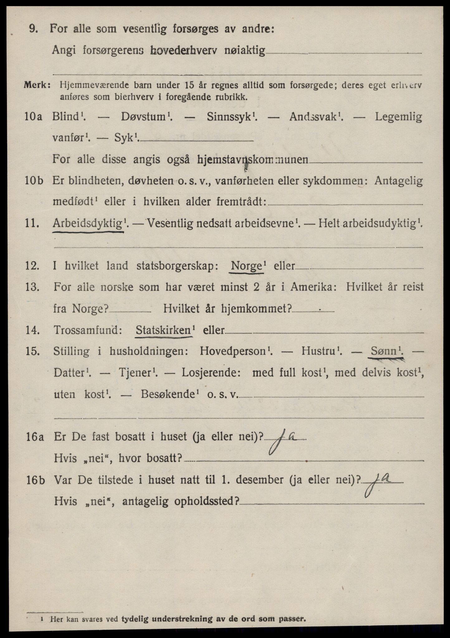 SAT, 1920 census for Ulstein, 1920, p. 5319