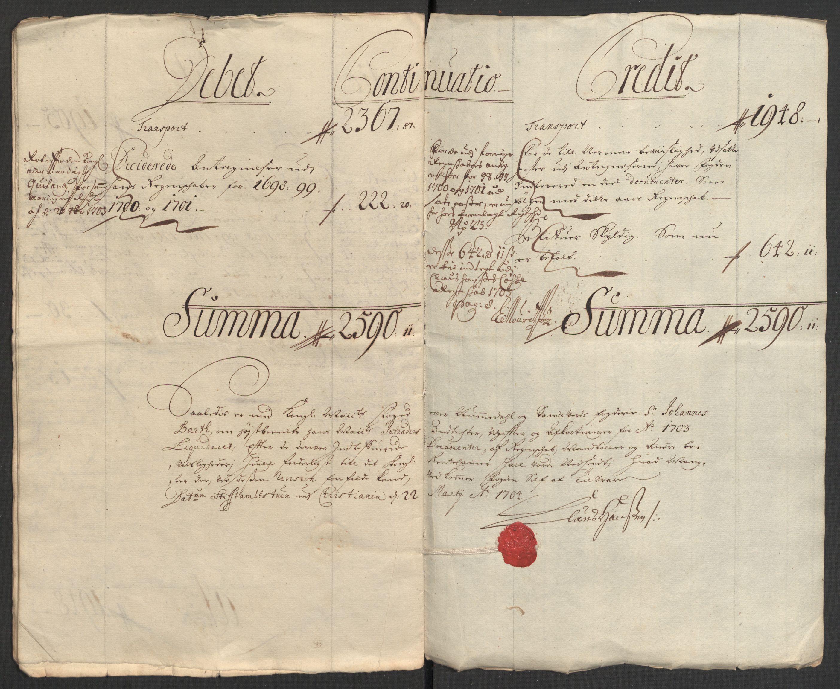 Rentekammeret inntil 1814, Reviderte regnskaper, Fogderegnskap, RA/EA-4092/R24/L1581: Fogderegnskap Numedal og Sandsvær, 1703, p. 14