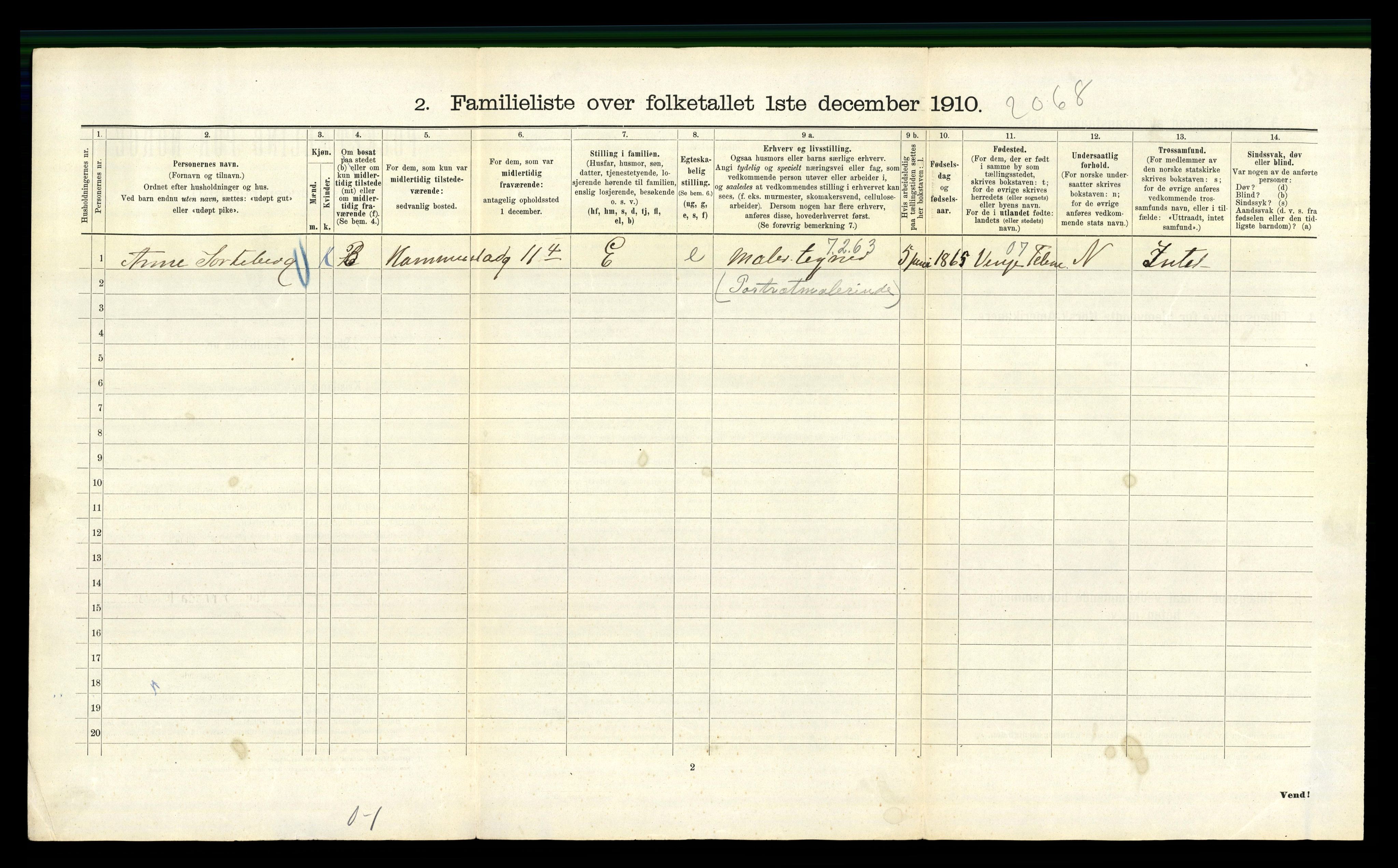 RA, 1910 census for Kristiania, 1910, p. 33610