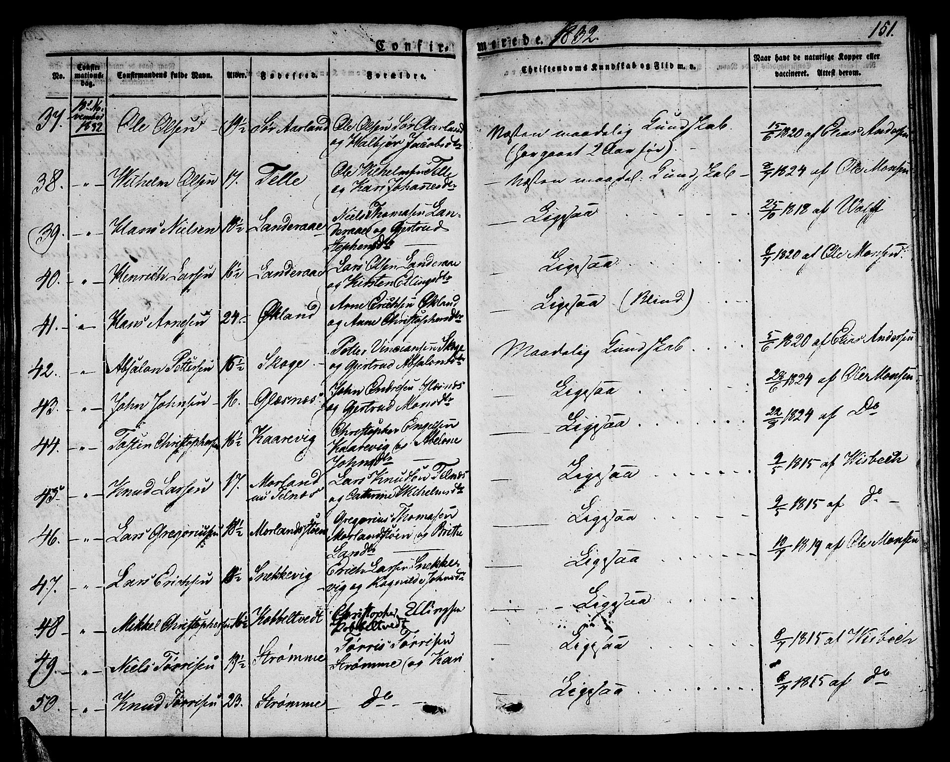 Sund sokneprestembete, AV/SAB-A-99930: Parish register (official) no. A 12, 1825-1835, p. 151