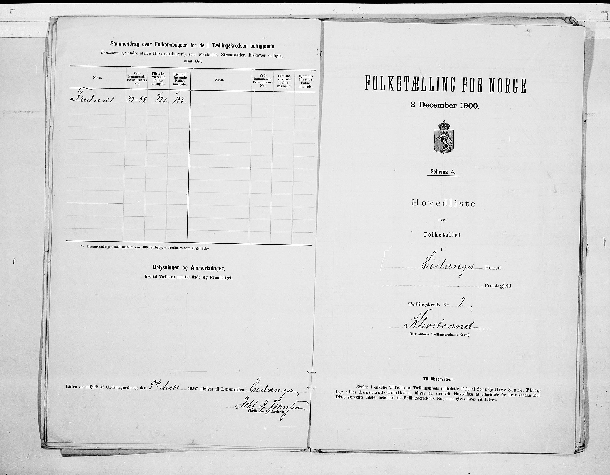 SAKO, 1900 census for Eidanger, 1900, p. 10