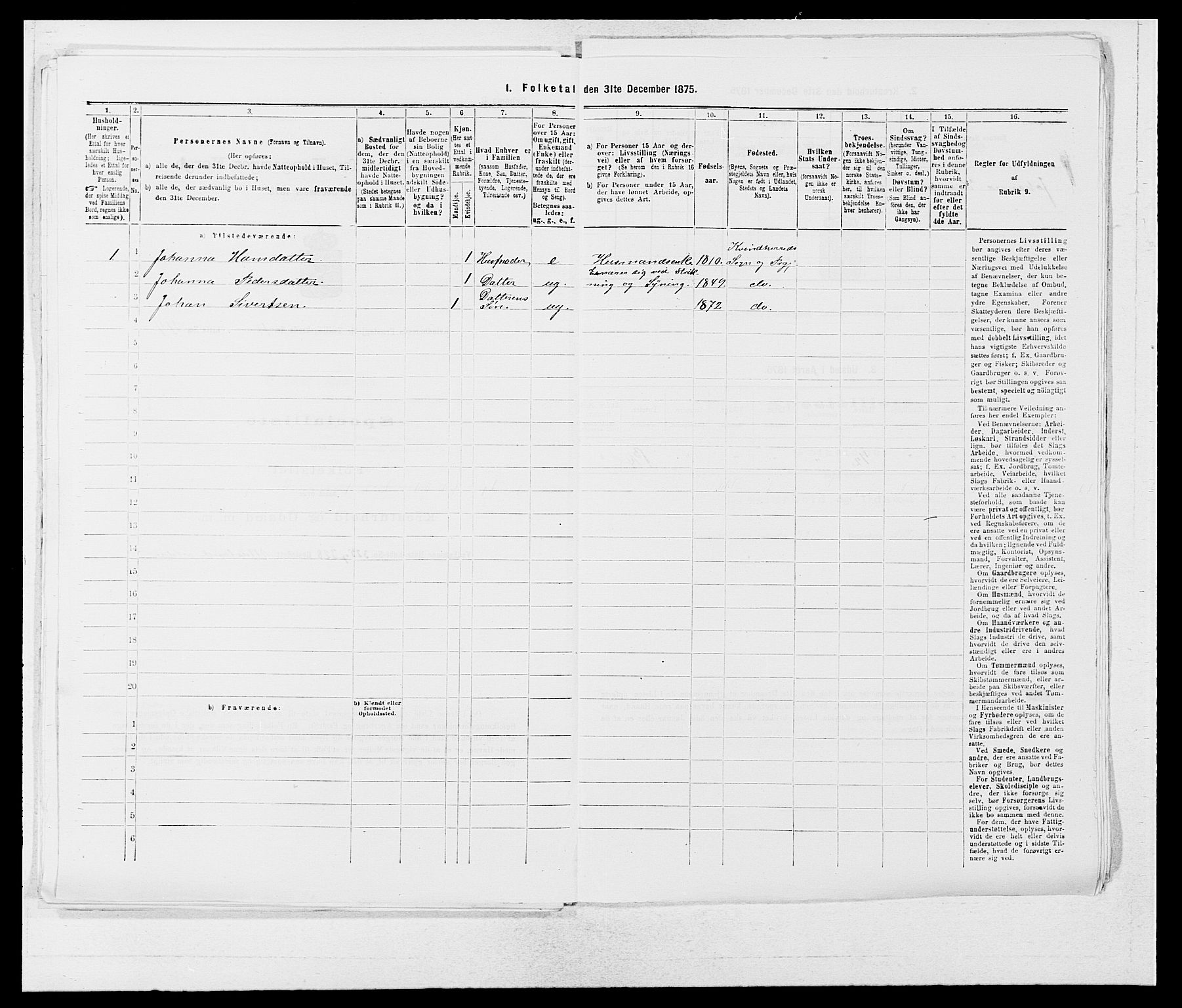 SAB, 1875 census for 1224P Kvinnherad, 1875, p. 1190