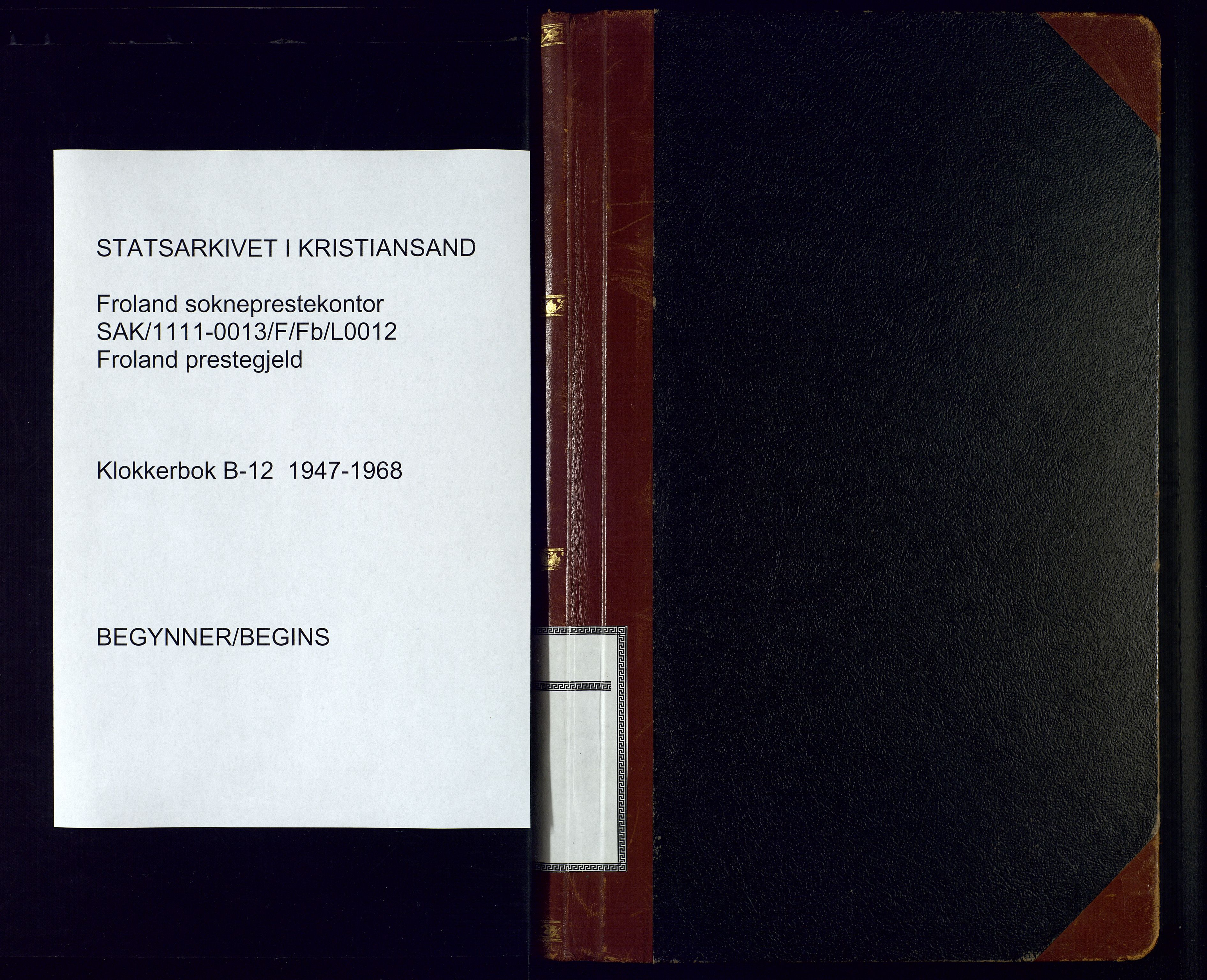 Froland sokneprestkontor, AV/SAK-1111-0013/F/Fb/L0012: Parish register (copy) no. B-12, 1947-1968