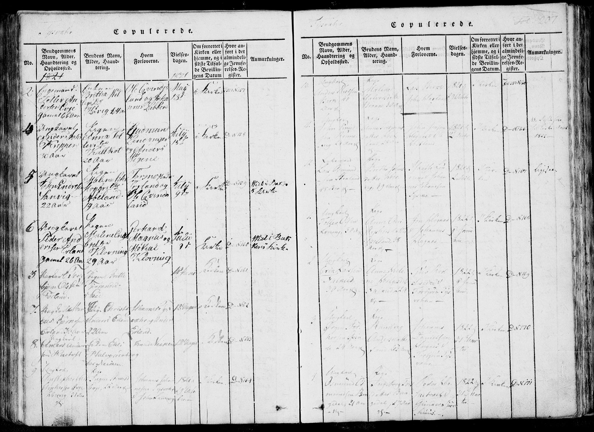 Skjold sokneprestkontor, AV/SAST-A-101847/H/Ha/Haa/L0004: Parish register (official) no. A 4 /1, 1815-1830, p. 207