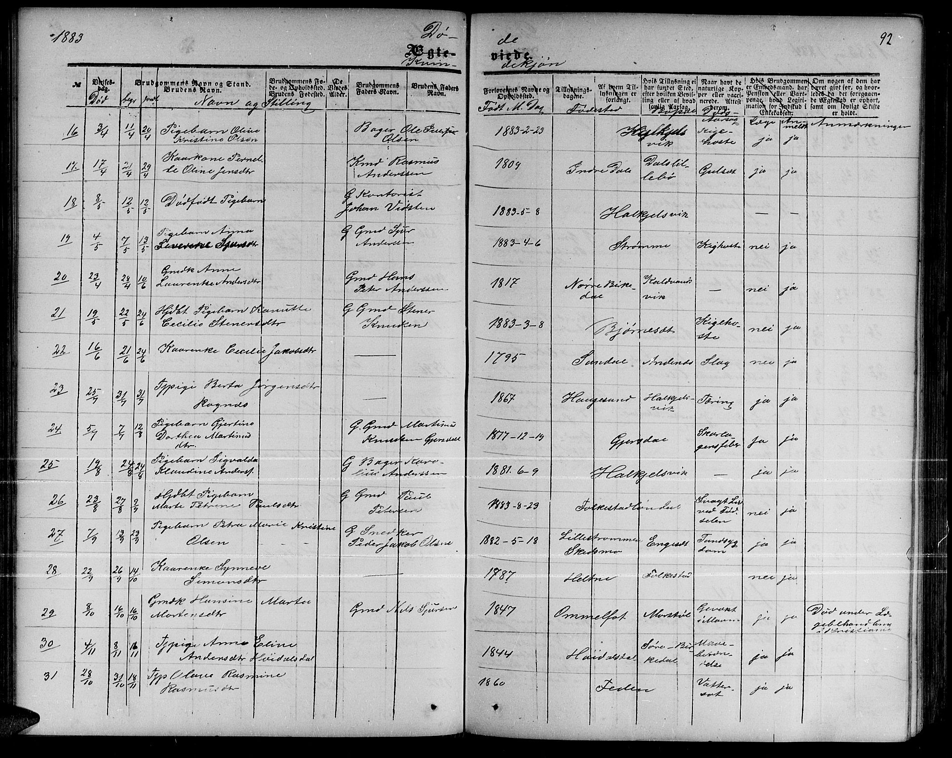 Ministerialprotokoller, klokkerbøker og fødselsregistre - Møre og Romsdal, AV/SAT-A-1454/511/L0157: Parish register (copy) no. 511C03, 1864-1884, p. 92