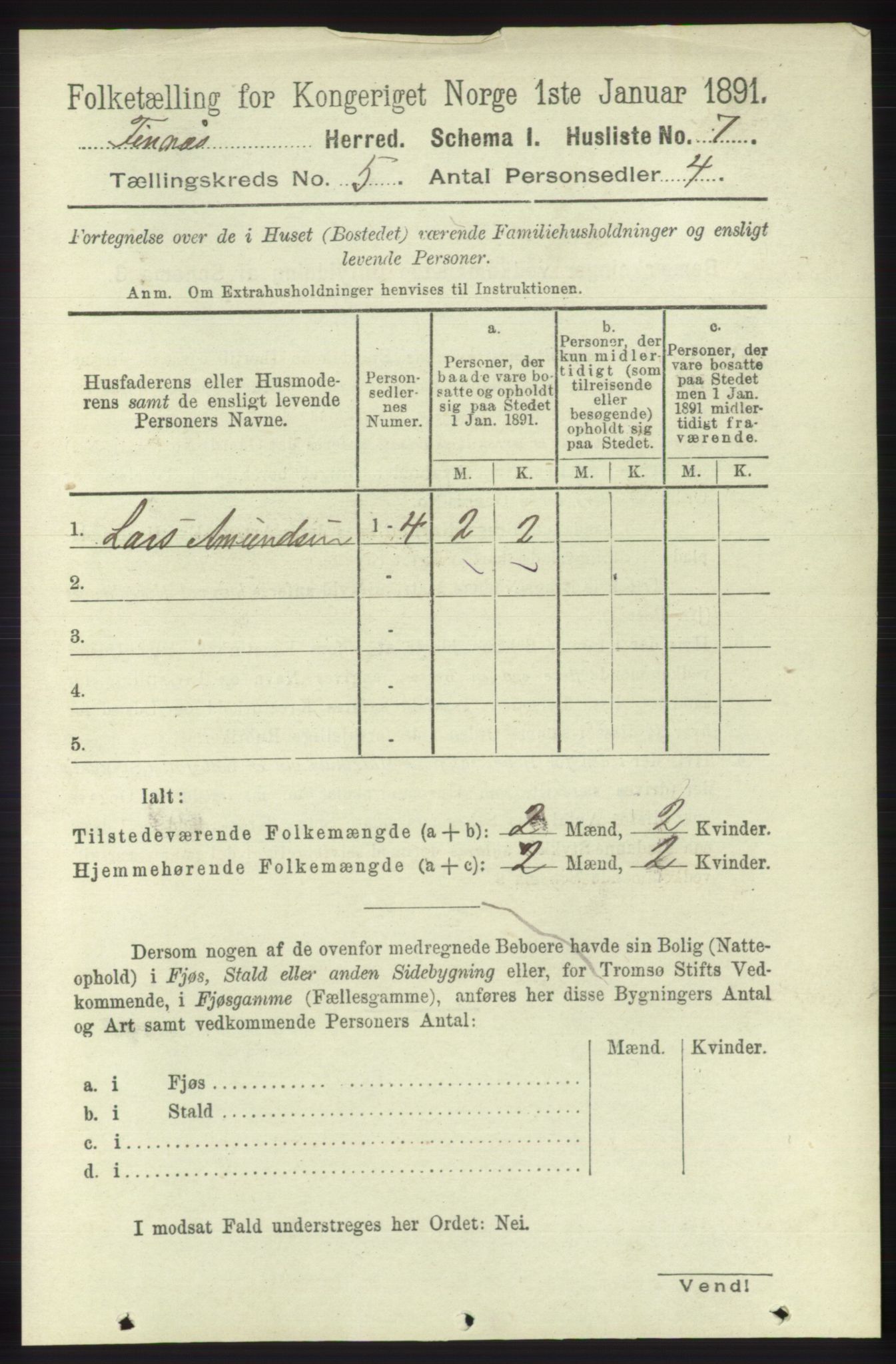 RA, 1891 census for 1218 Finnås, 1891, p. 2193