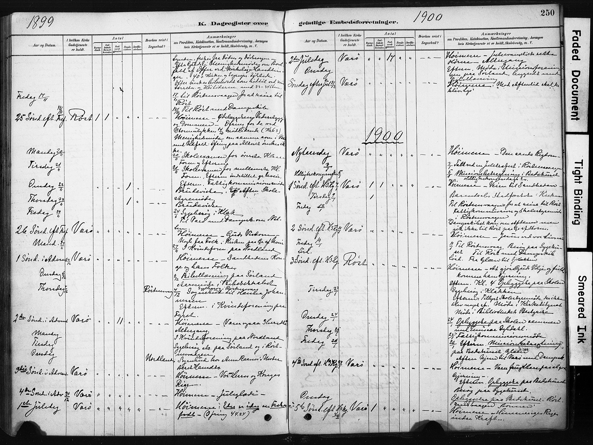 Ministerialprotokoller, klokkerbøker og fødselsregistre - Nordland, AV/SAT-A-1459/808/L0128: Parish register (official) no. 808A01, 1880-1902, p. 250