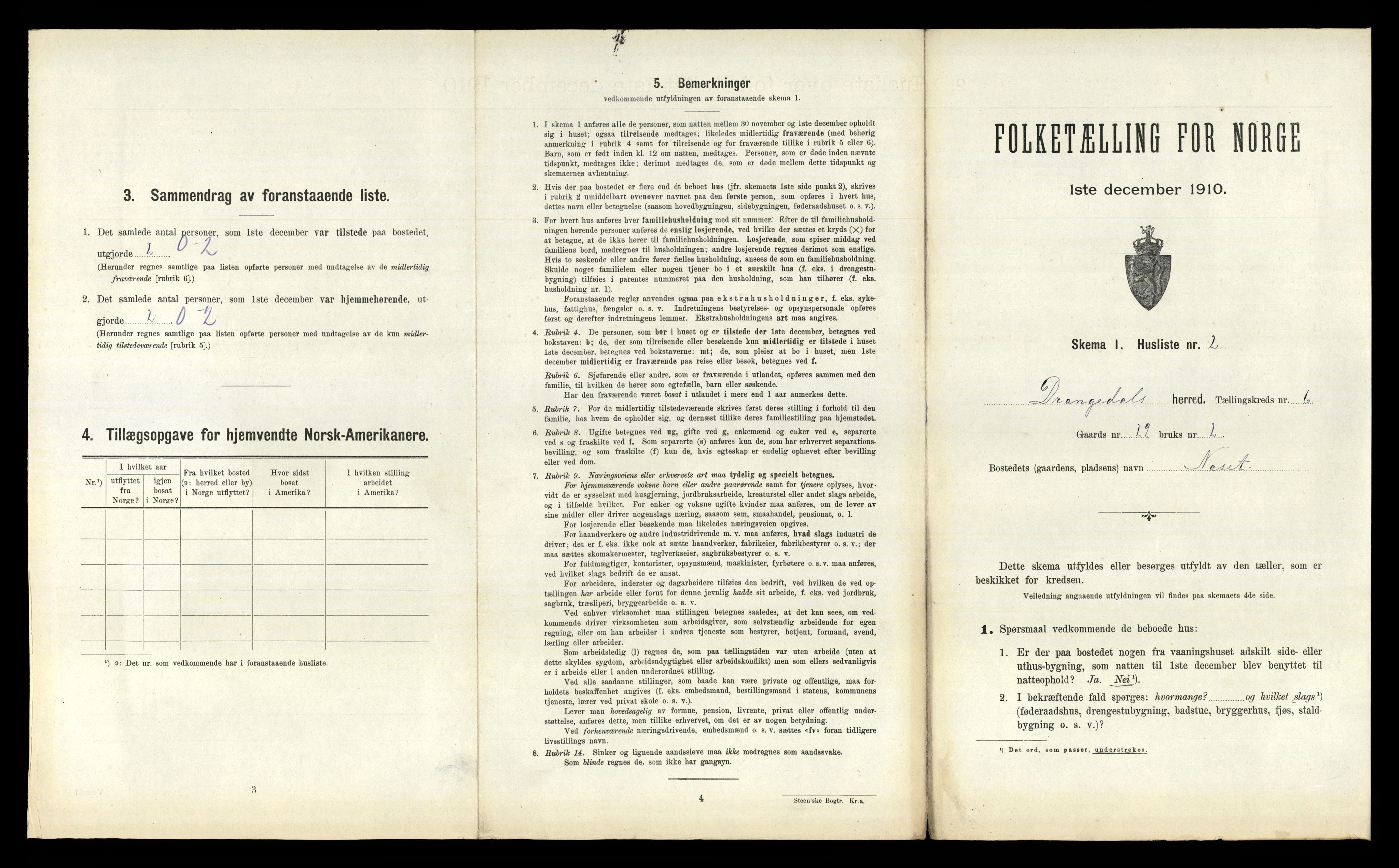 RA, 1910 census for Drangedal, 1910, p. 497