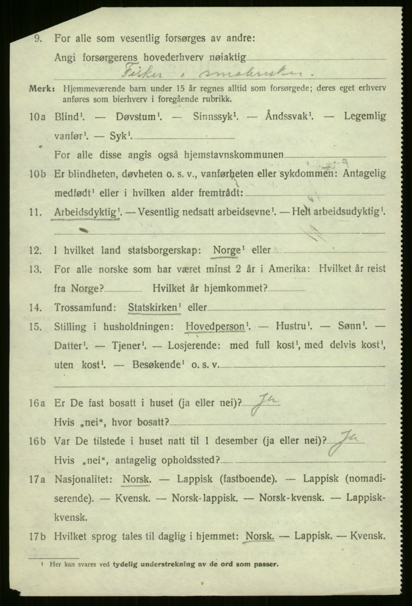 SATØ, 1920 census for Nordreisa, 1920, p. 612