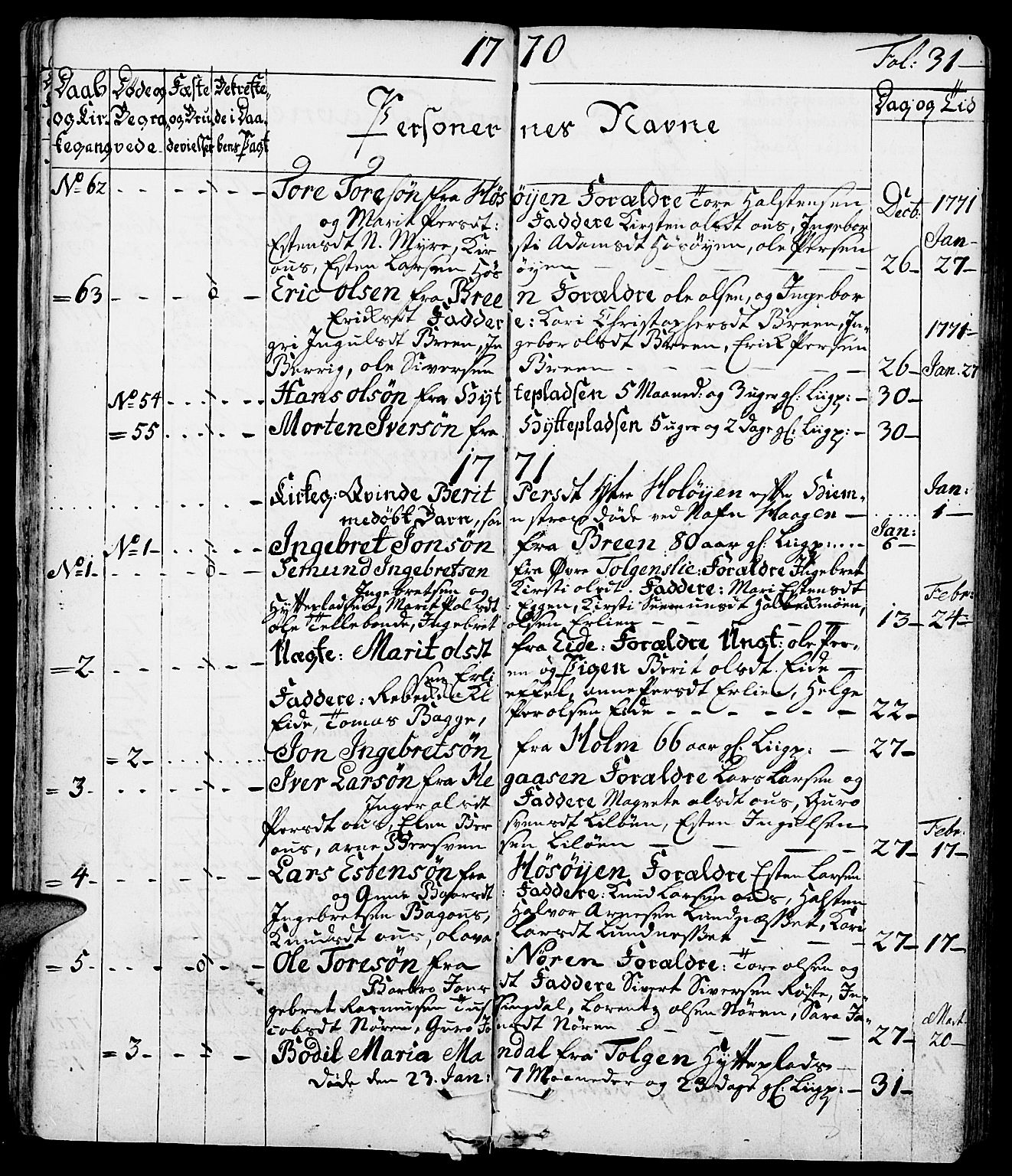 Tolga prestekontor, SAH/PREST-062/K/L0002: Parish register (official) no. 2, 1768-1786, p. 31