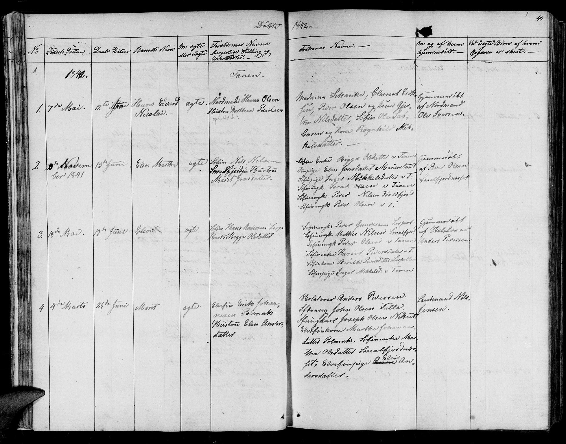 Lebesby sokneprestkontor, SATØ/S-1353/H/Ha/L0003kirke: Parish register (official) no. 3, 1833-1852, p. 40