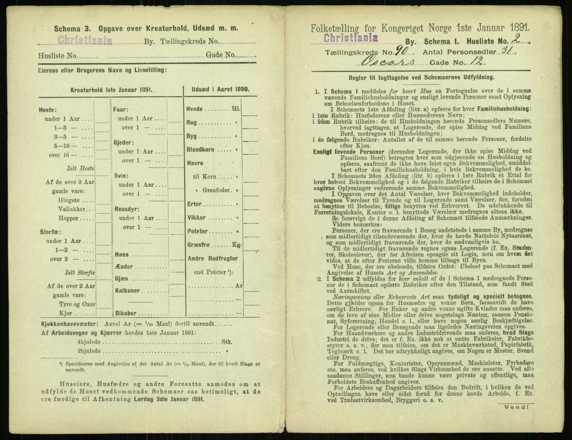 RA, 1891 census for 0301 Kristiania, 1891, p. 44335