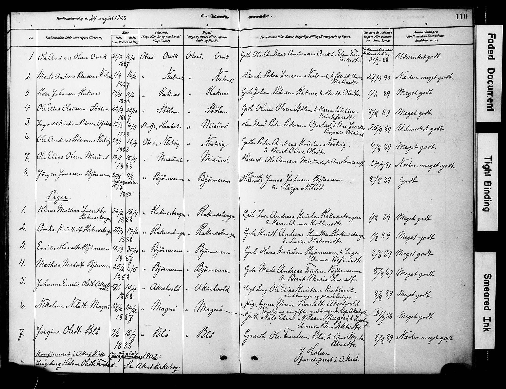 Ministerialprotokoller, klokkerbøker og fødselsregistre - Møre og Romsdal, AV/SAT-A-1454/563/L0736: Parish register (official) no. 563A01, 1878-1903, p. 110