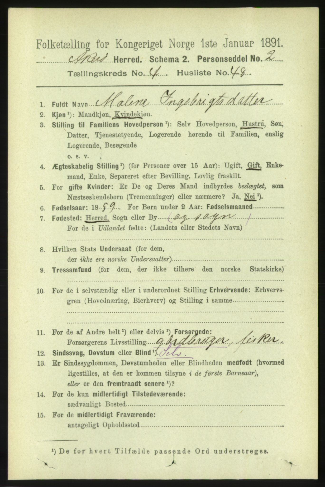 RA, 1891 census for 1545 Aukra, 1891, p. 1925