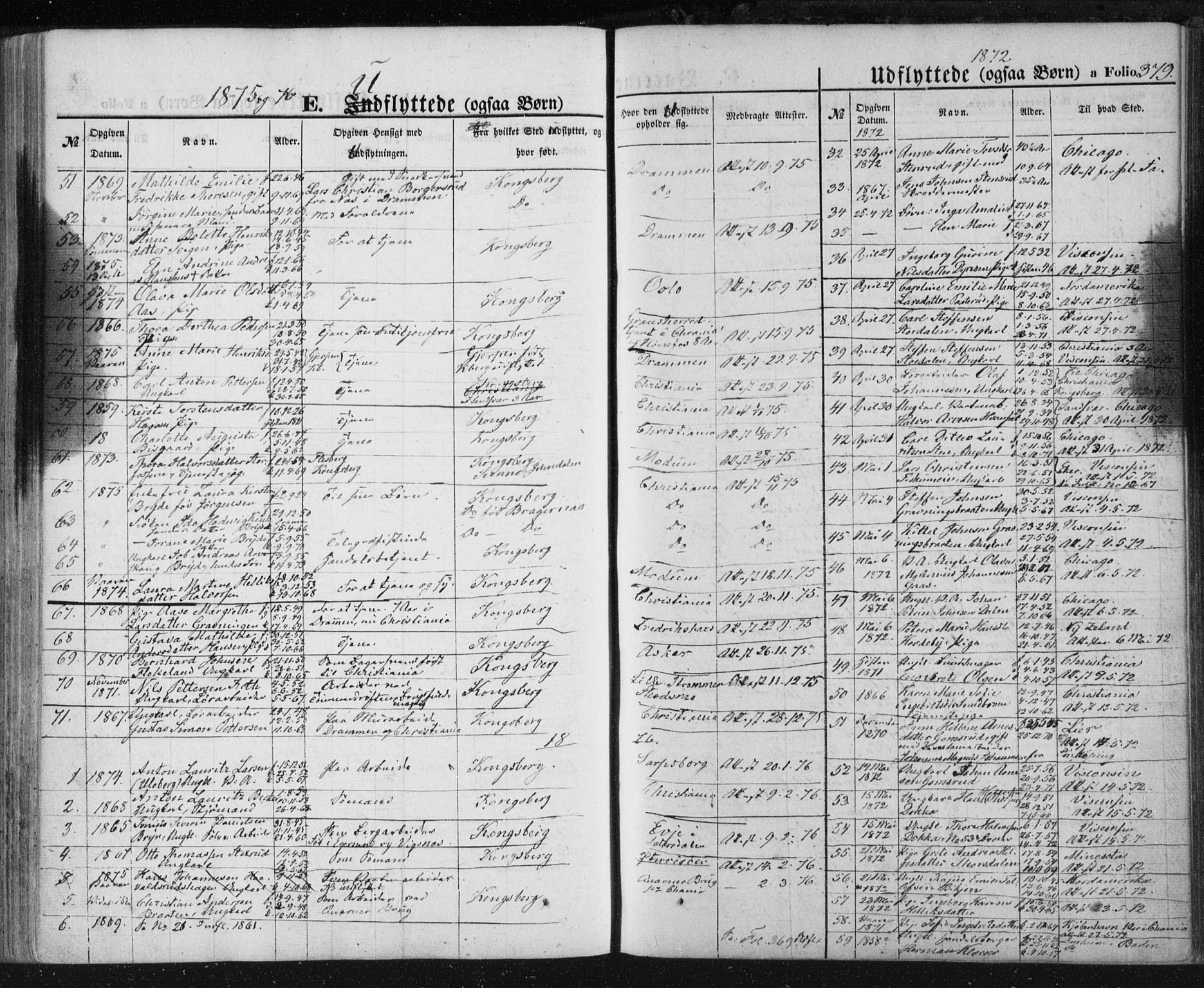 Kongsberg kirkebøker, SAKO/A-22/F/Fa/L0010: Parish register (official) no. I 10, 1859-1875, p. 379