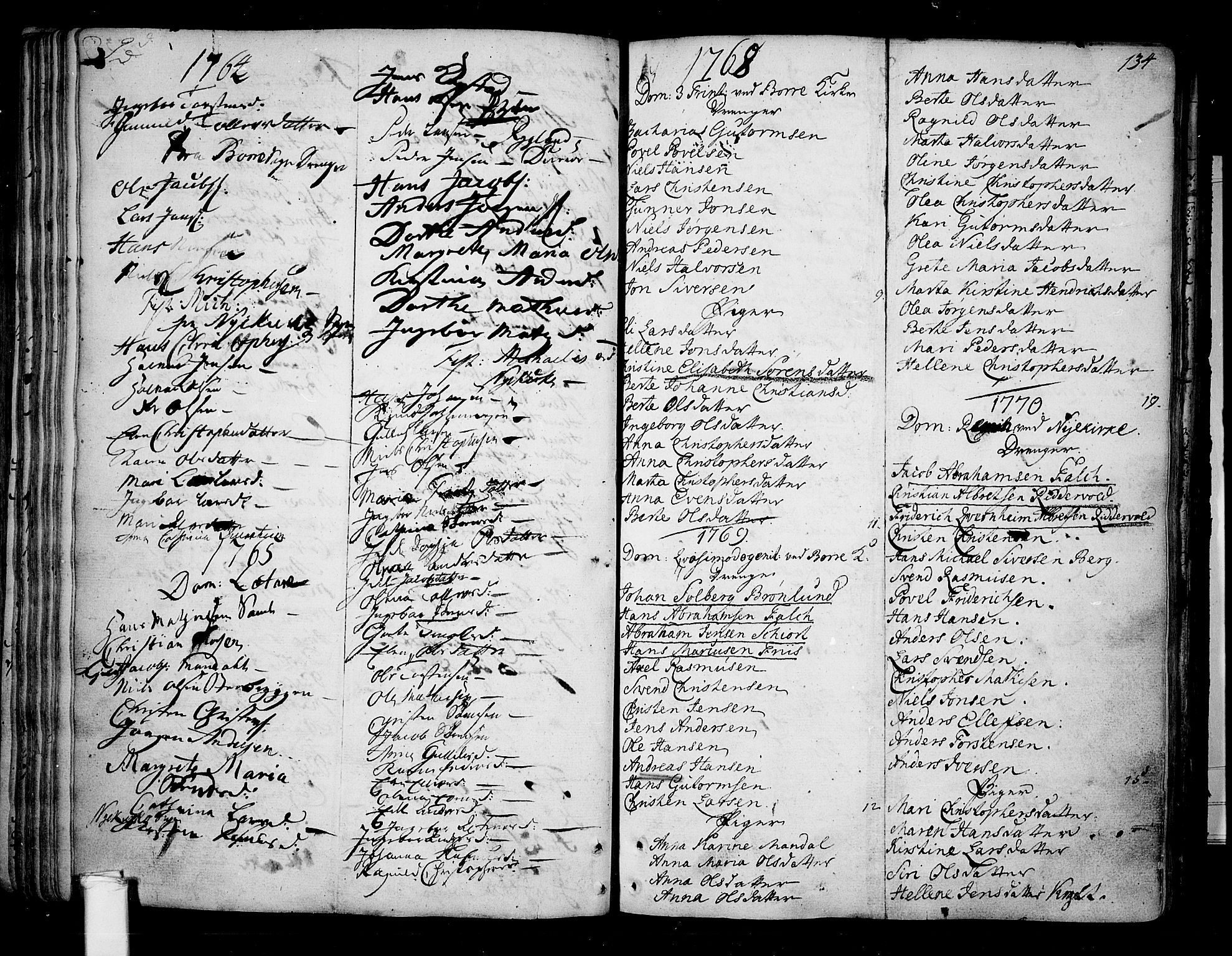 Borre kirkebøker, SAKO/A-338/F/Fa/L0002: Parish register (official) no. I 2, 1752-1806, p. 134