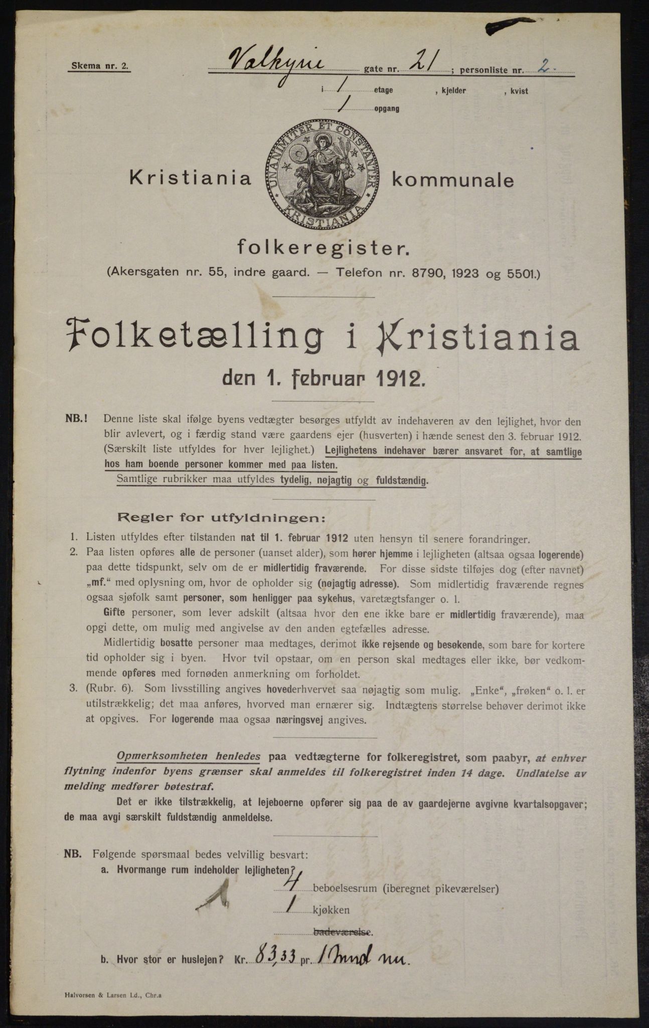 OBA, Municipal Census 1912 for Kristiania, 1912, p. 121807