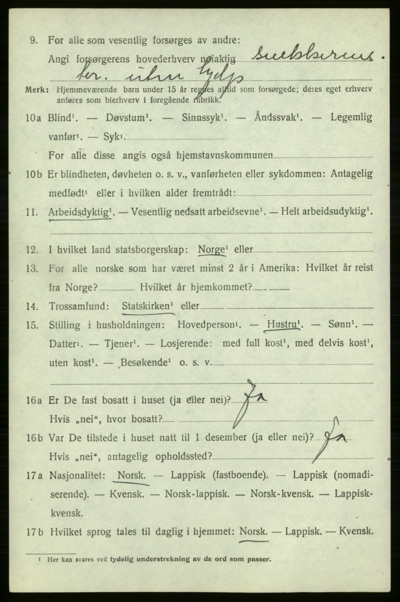 SATØ, 1920 census for Kjelvik, 1920, p. 2184