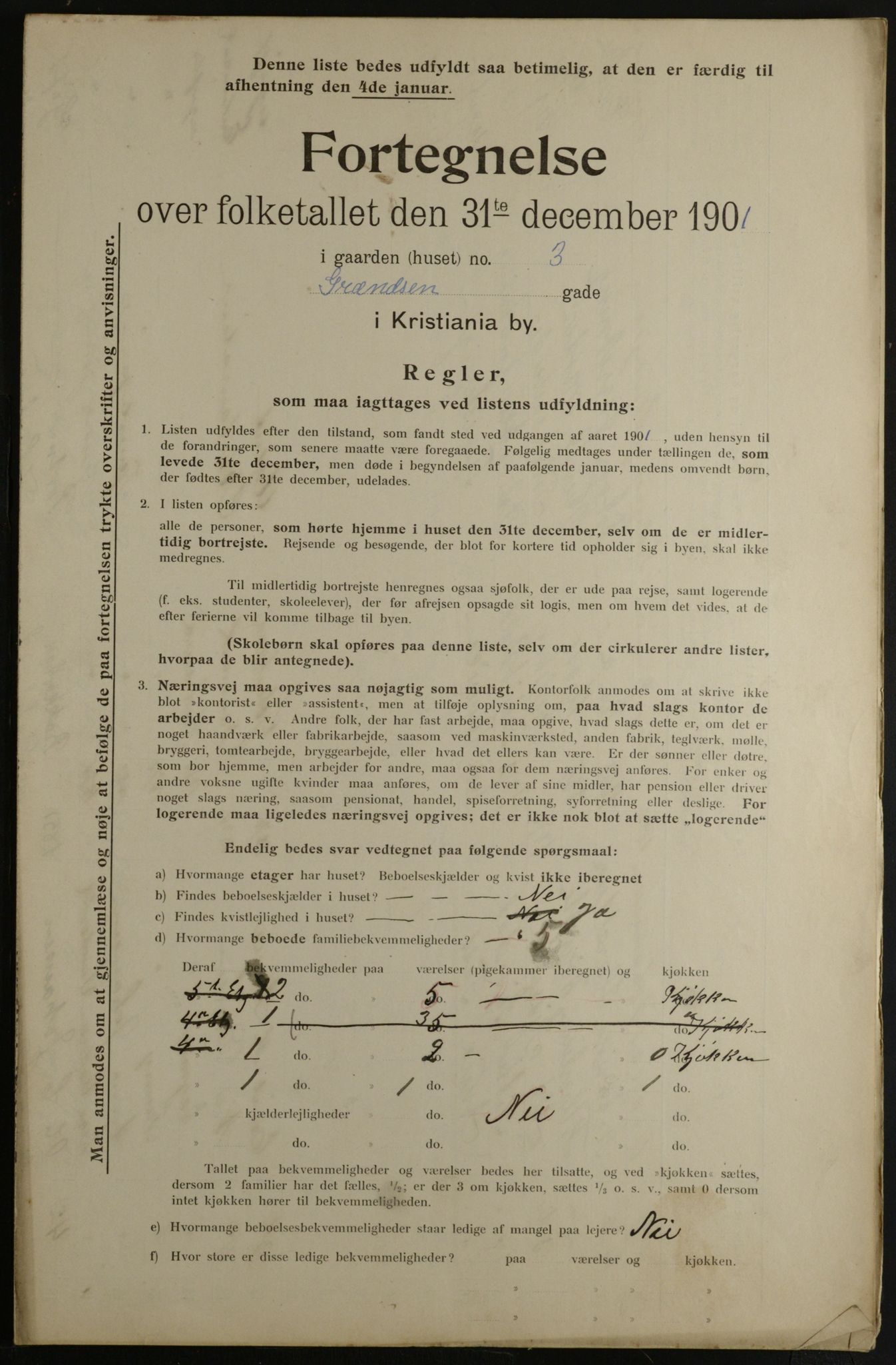 OBA, Municipal Census 1901 for Kristiania, 1901, p. 4814