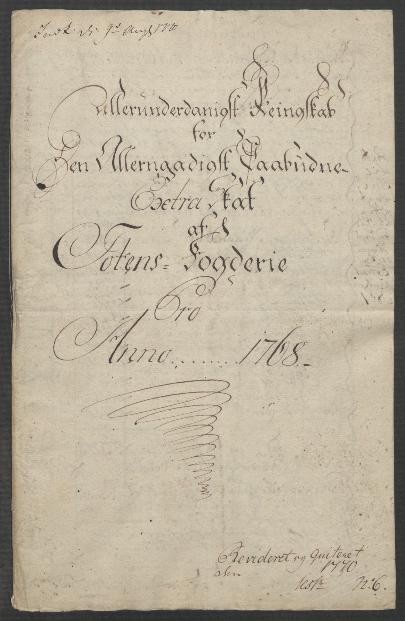 Rentekammeret inntil 1814, Reviderte regnskaper, Fogderegnskap, RA/EA-4092/R19/L1399: Fogderegnskap Toten, Hadeland og Vardal, 1762-1783, p. 156