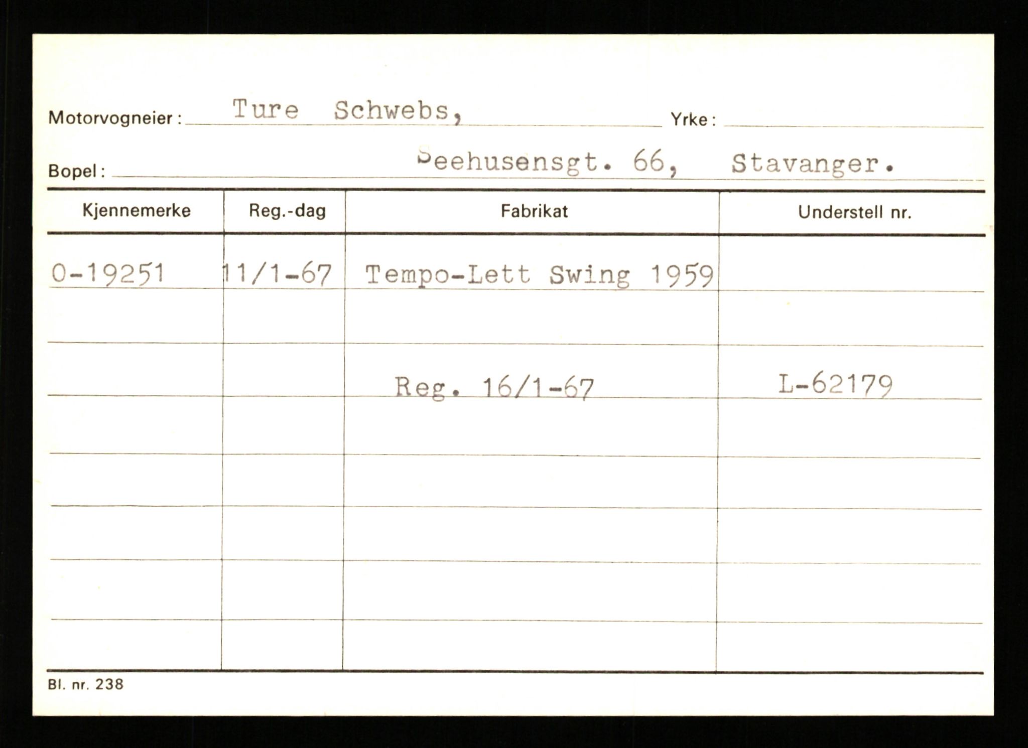 Stavanger trafikkstasjon, AV/SAST-A-101942/0/G/L0004: Registreringsnummer: 15497 - 22957, 1930-1971, p. 1597