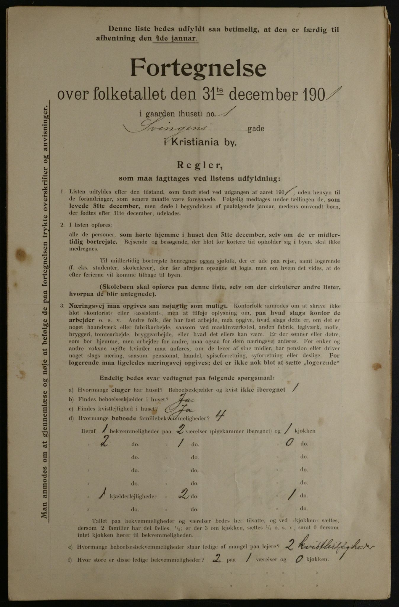 OBA, Municipal Census 1901 for Kristiania, 1901, p. 16310