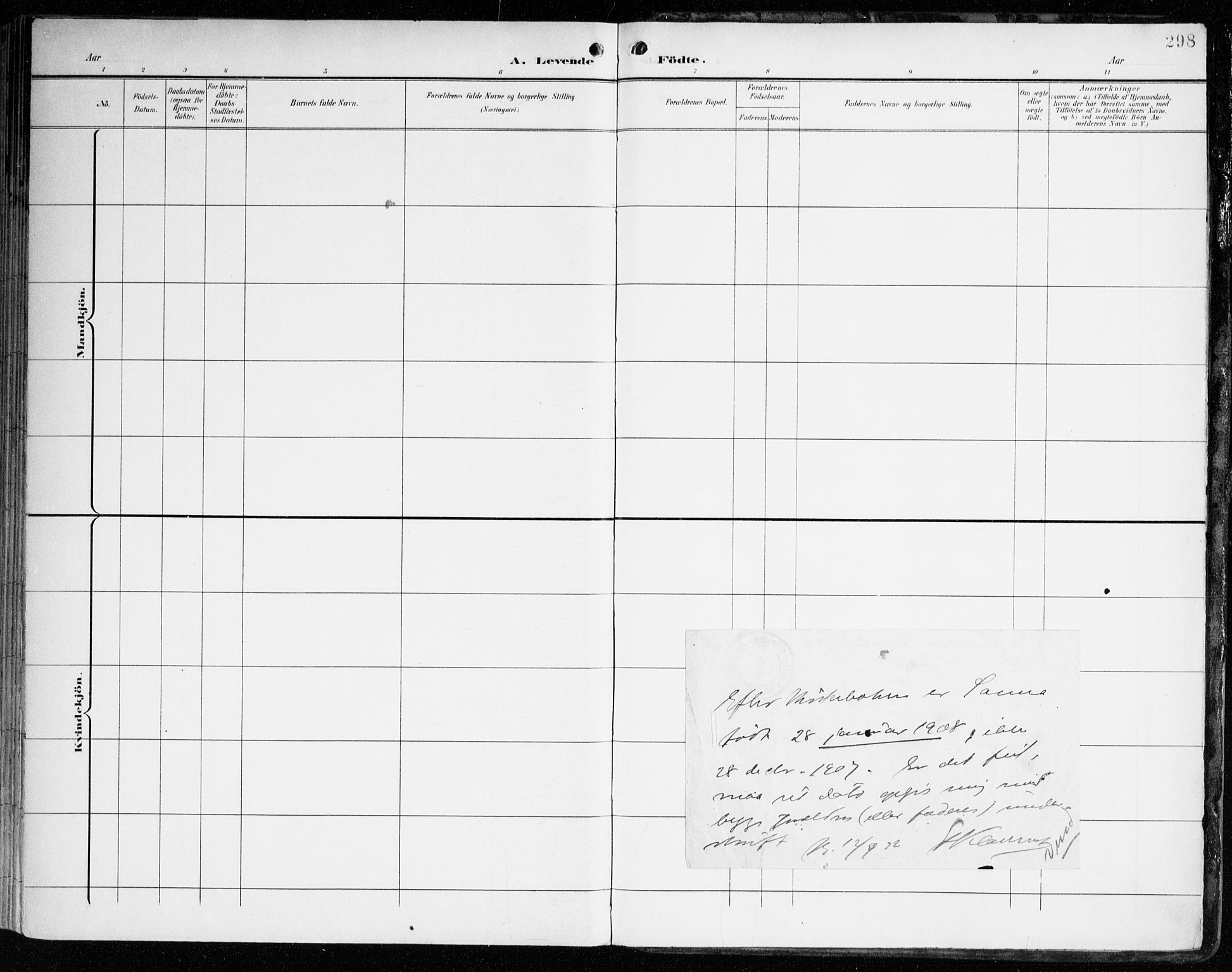 Korskirken sokneprestembete, SAB/A-76101/H/Haa/L0023: Parish register (official) no. B 9, 1899-1908, p. 298