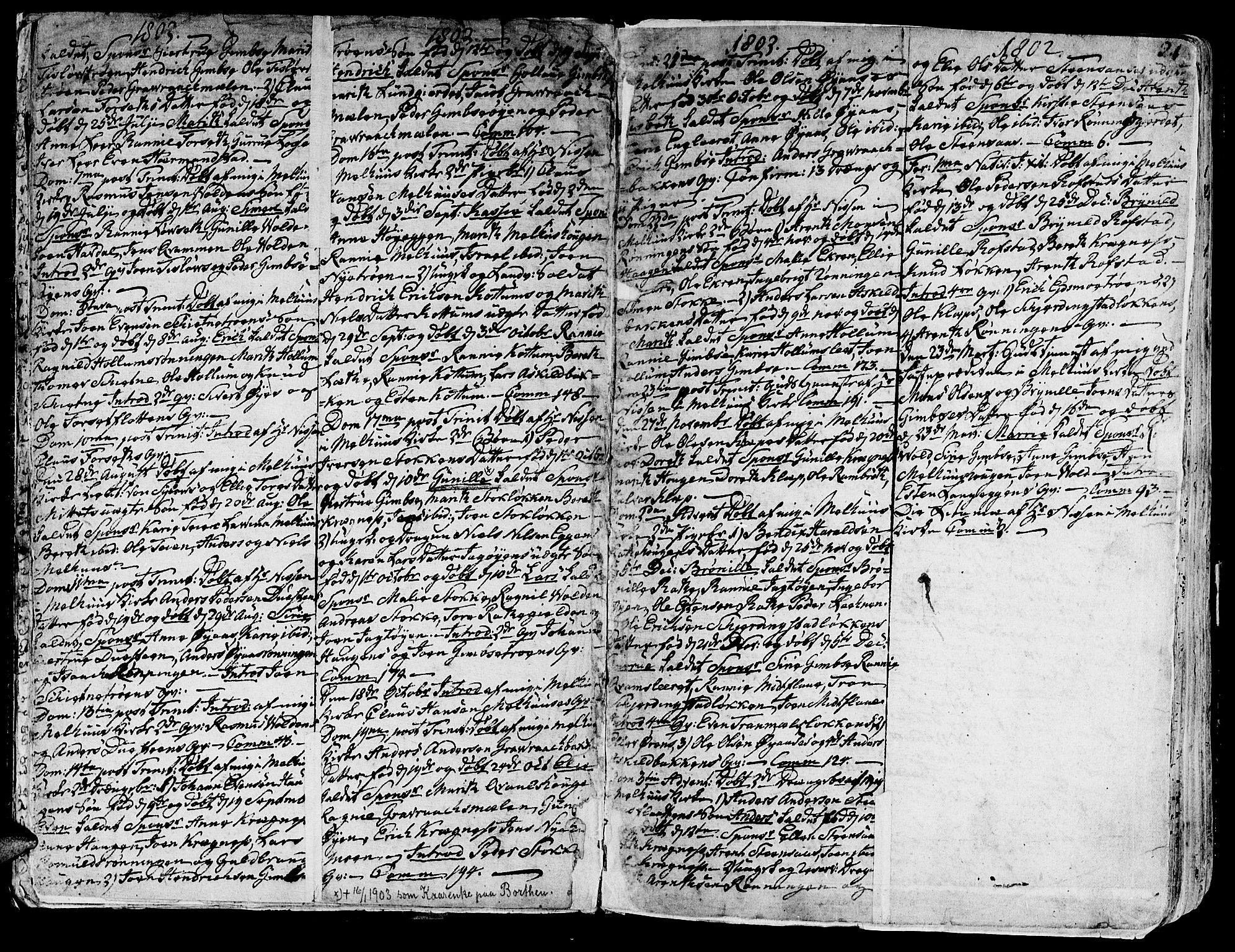 Ministerialprotokoller, klokkerbøker og fødselsregistre - Sør-Trøndelag, SAT/A-1456/691/L1061: Parish register (official) no. 691A02 /1, 1768-1815, p. 21