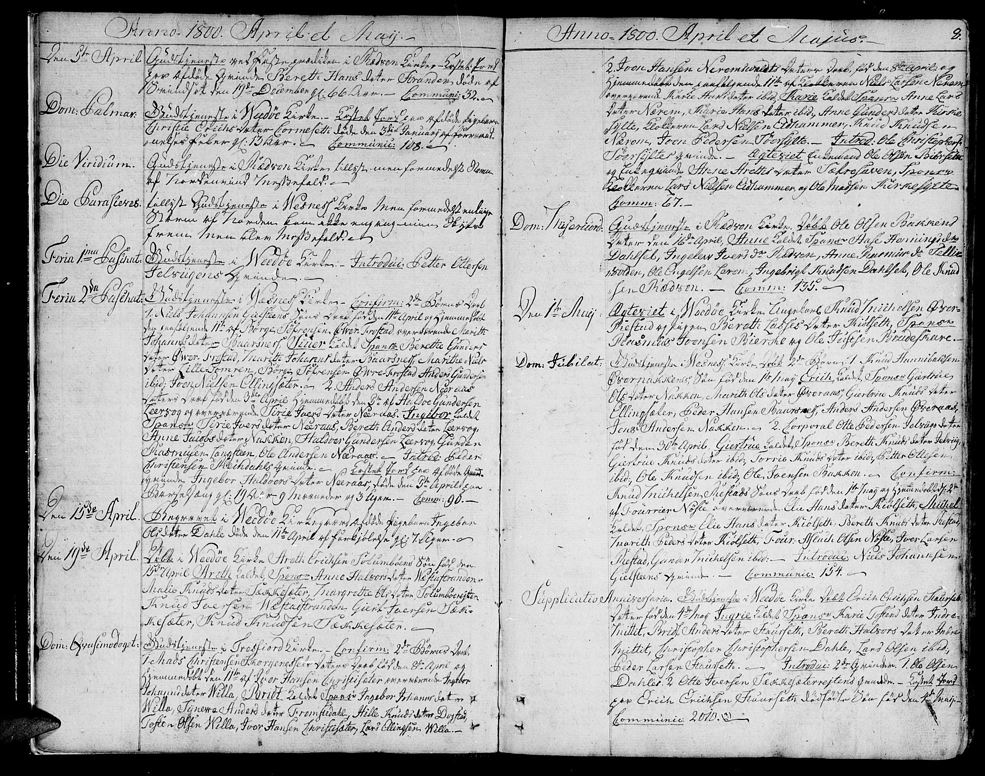 Ministerialprotokoller, klokkerbøker og fødselsregistre - Møre og Romsdal, SAT/A-1454/547/L0601: Parish register (official) no. 547A03, 1799-1818, p. 8
