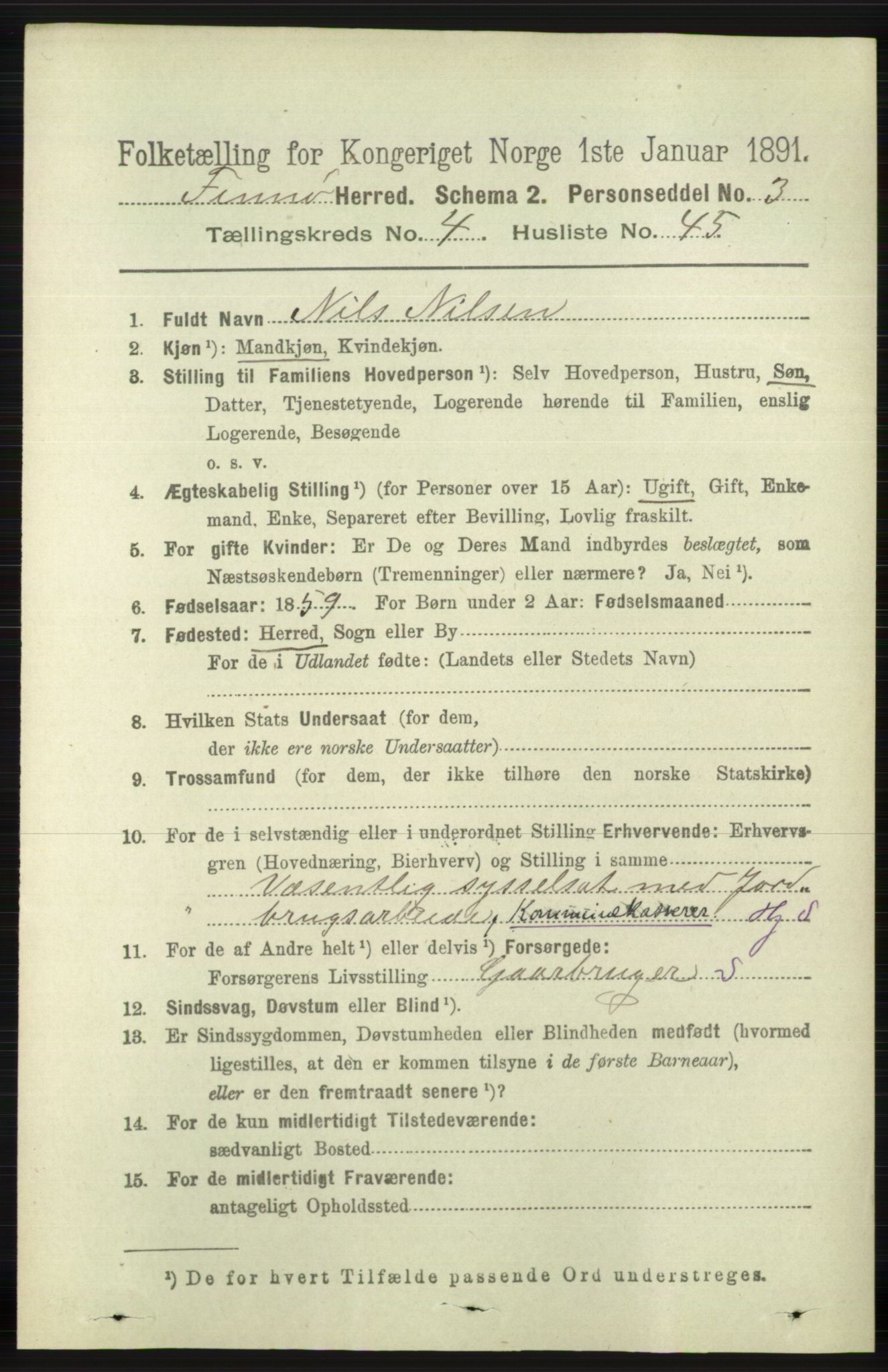 RA, 1891 census for 1141 Finnøy, 1891, p. 1076