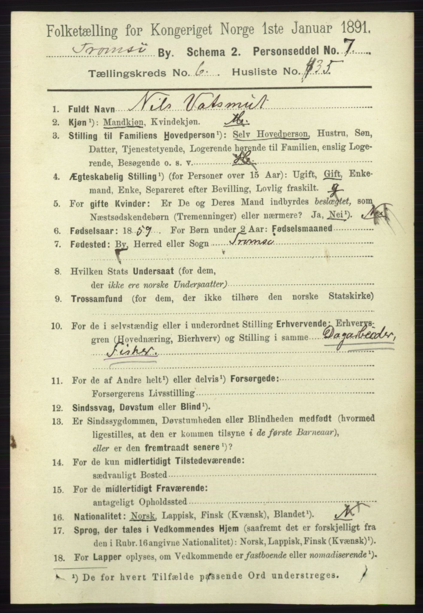 RA, 1891 census for 1902 Tromsø, 1891, p. 6003
