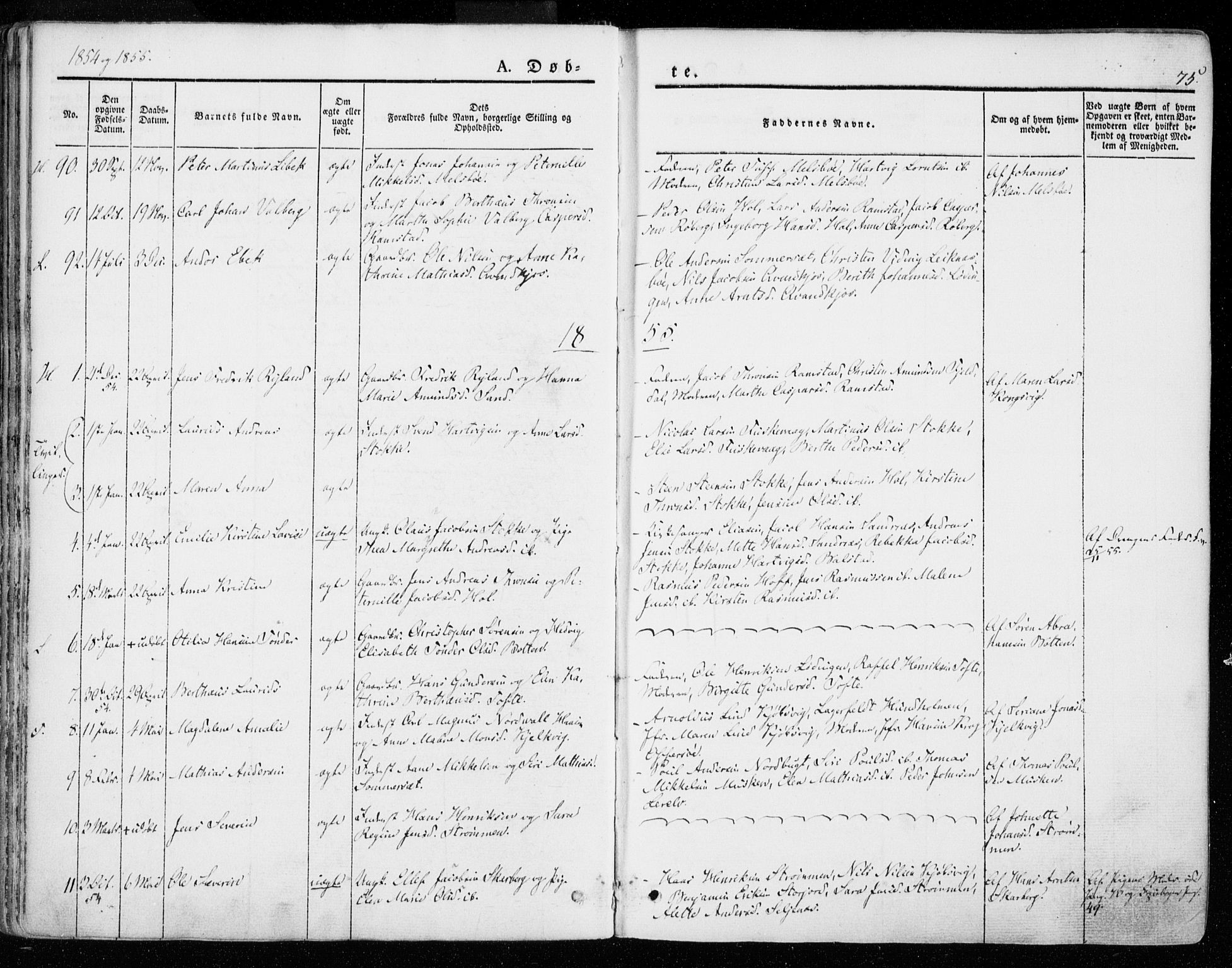 Ministerialprotokoller, klokkerbøker og fødselsregistre - Nordland, SAT/A-1459/872/L1033: Parish register (official) no. 872A08, 1840-1863, p. 75