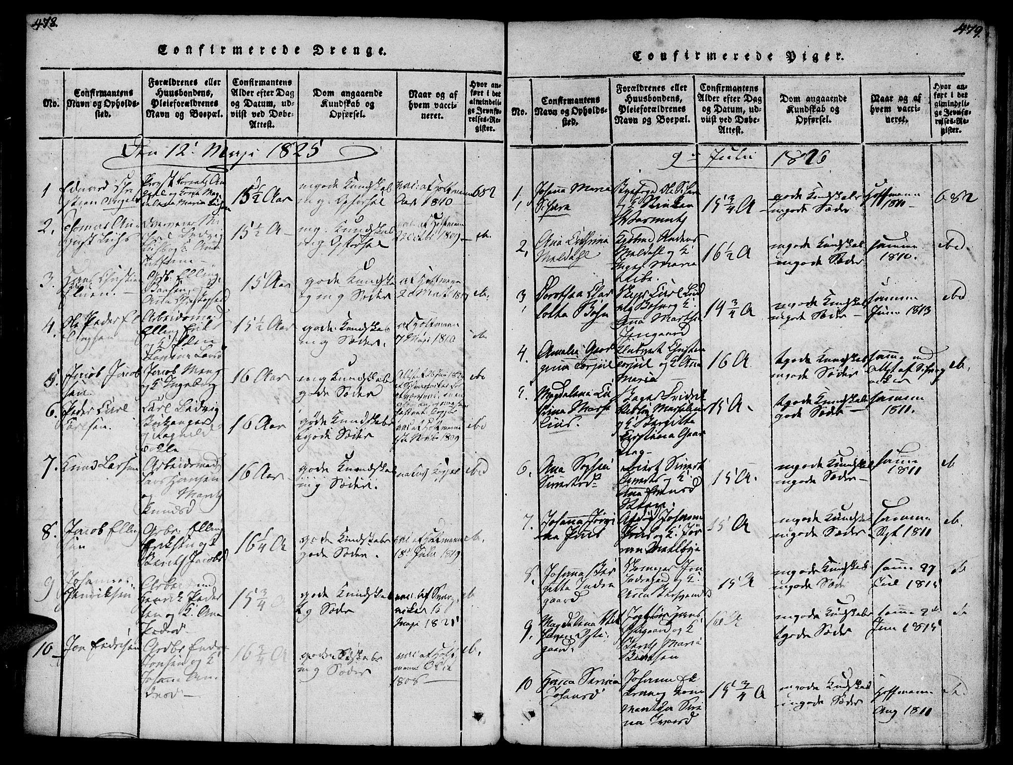 Ministerialprotokoller, klokkerbøker og fødselsregistre - Møre og Romsdal, AV/SAT-A-1454/572/L0842: Parish register (official) no. 572A05, 1819-1832, p. 478-479