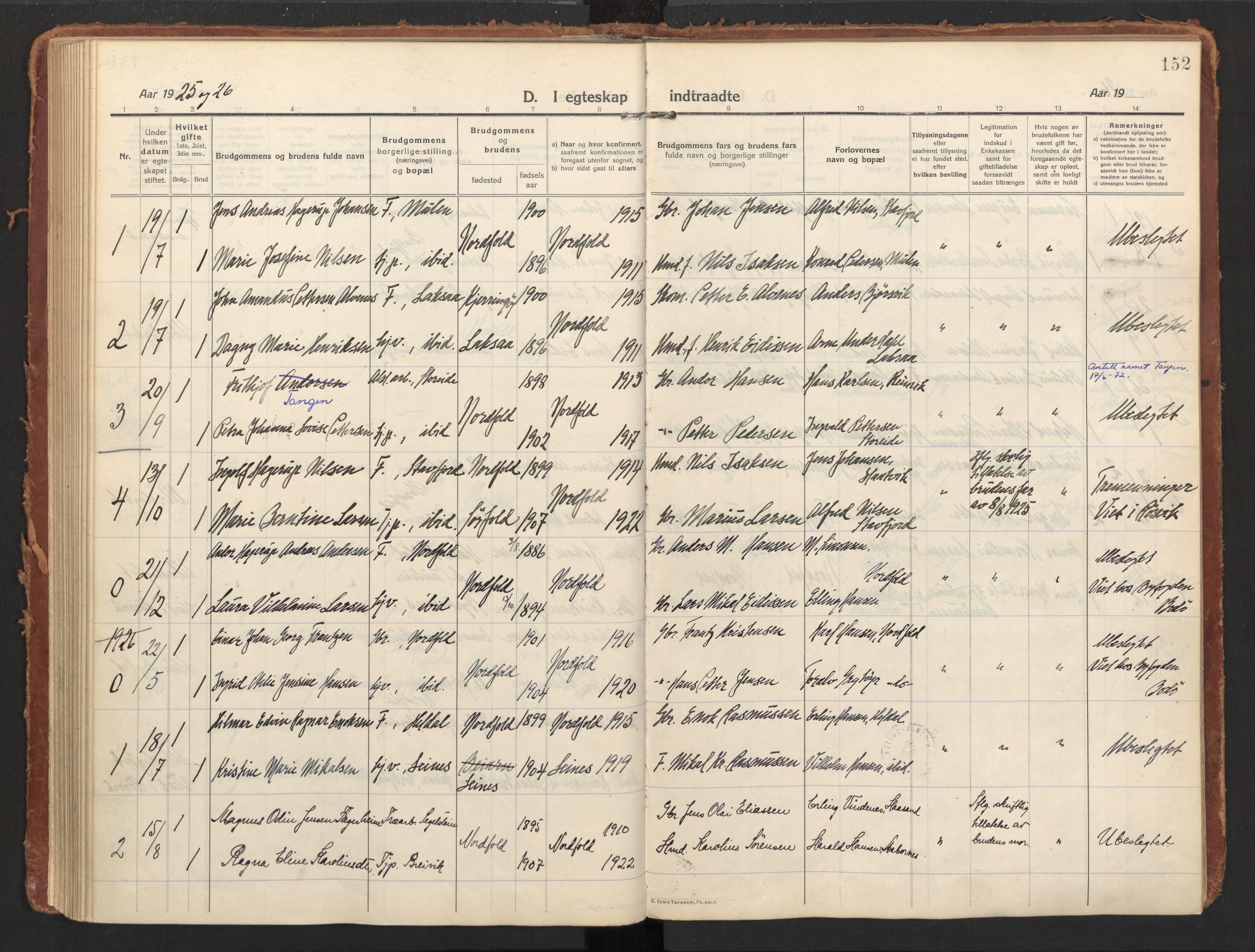 Ministerialprotokoller, klokkerbøker og fødselsregistre - Nordland, AV/SAT-A-1459/858/L0833: Parish register (official) no. 858A03, 1916-1934, p. 152