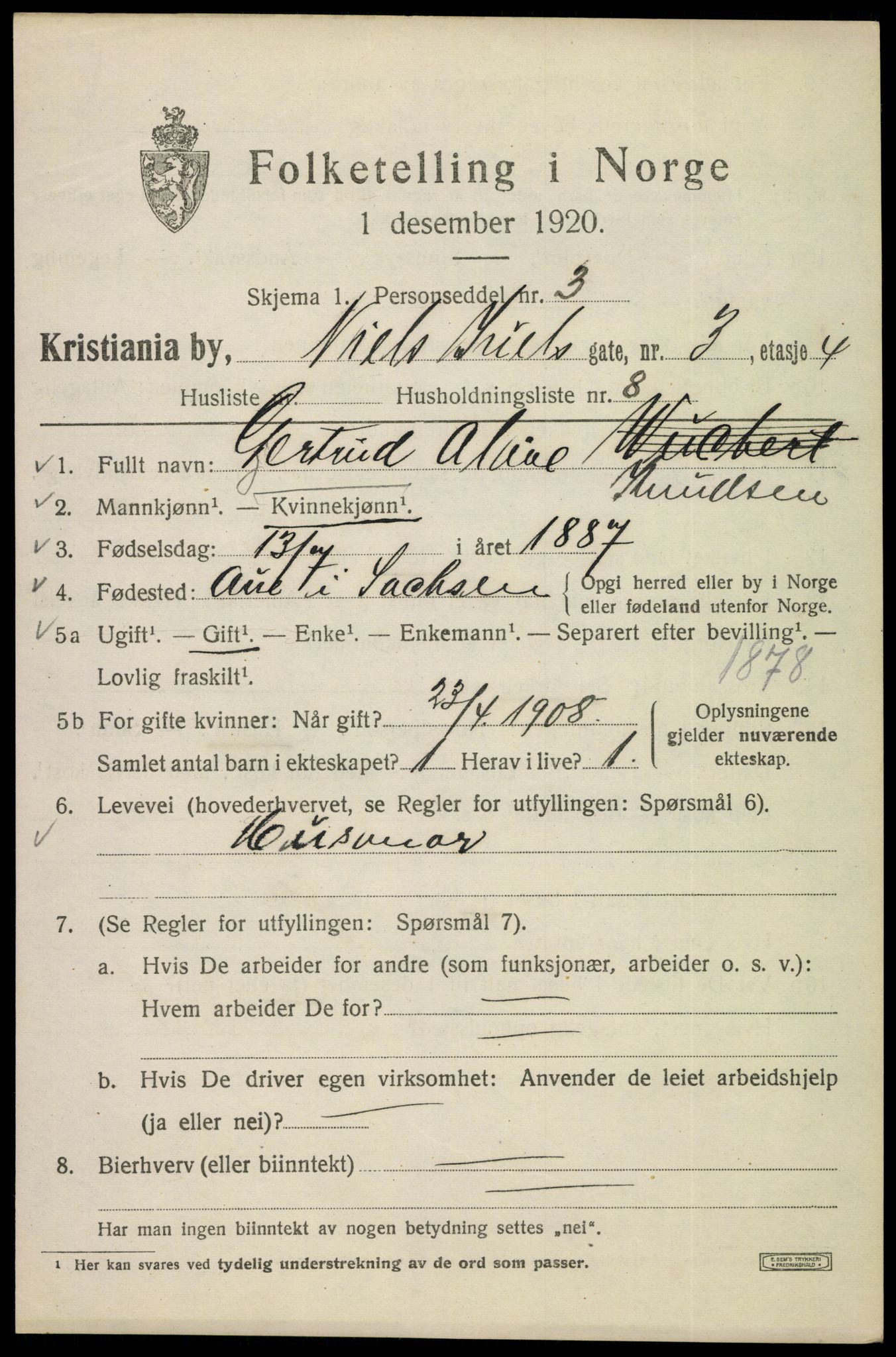 SAO, 1920 census for Kristiania, 1920, p. 414289